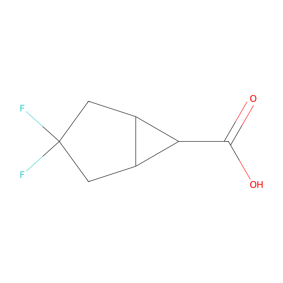 3,3-Difluorobicyclo[3.1.0]hexane-6-carboxylic acid molecular structure, CAS 1823966-34-2
