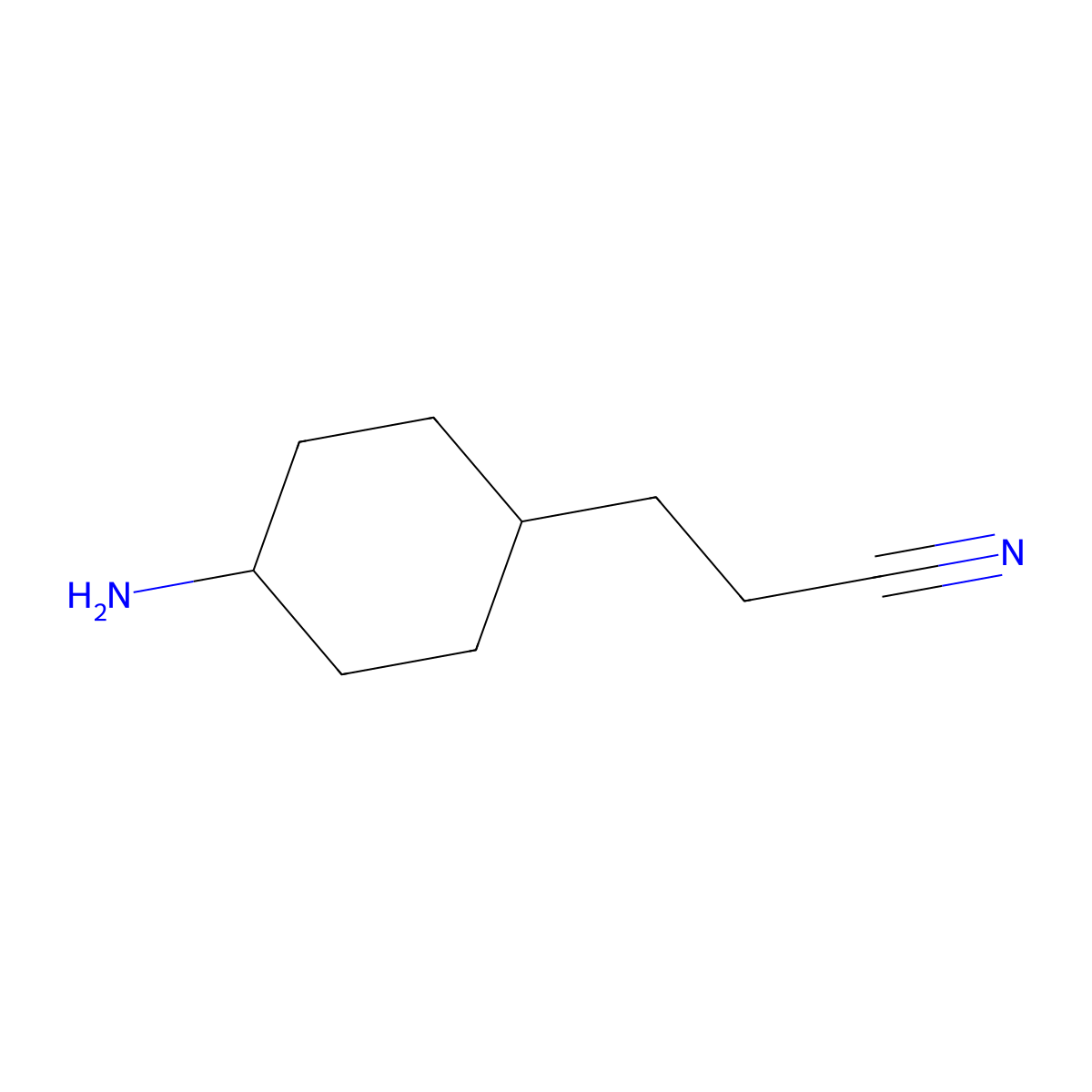 3-(4-Aminocyclohexyl)propanenitrile molecular structure, CAS 1823966-37-5