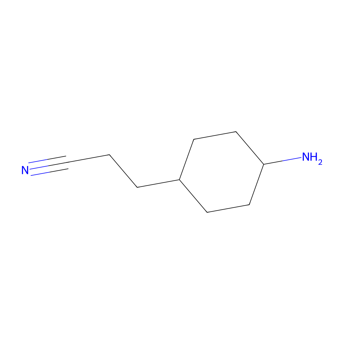 3-(4-Aminocyclohexyl)propanenitrile molecular structure, CAS 1823966-37-5