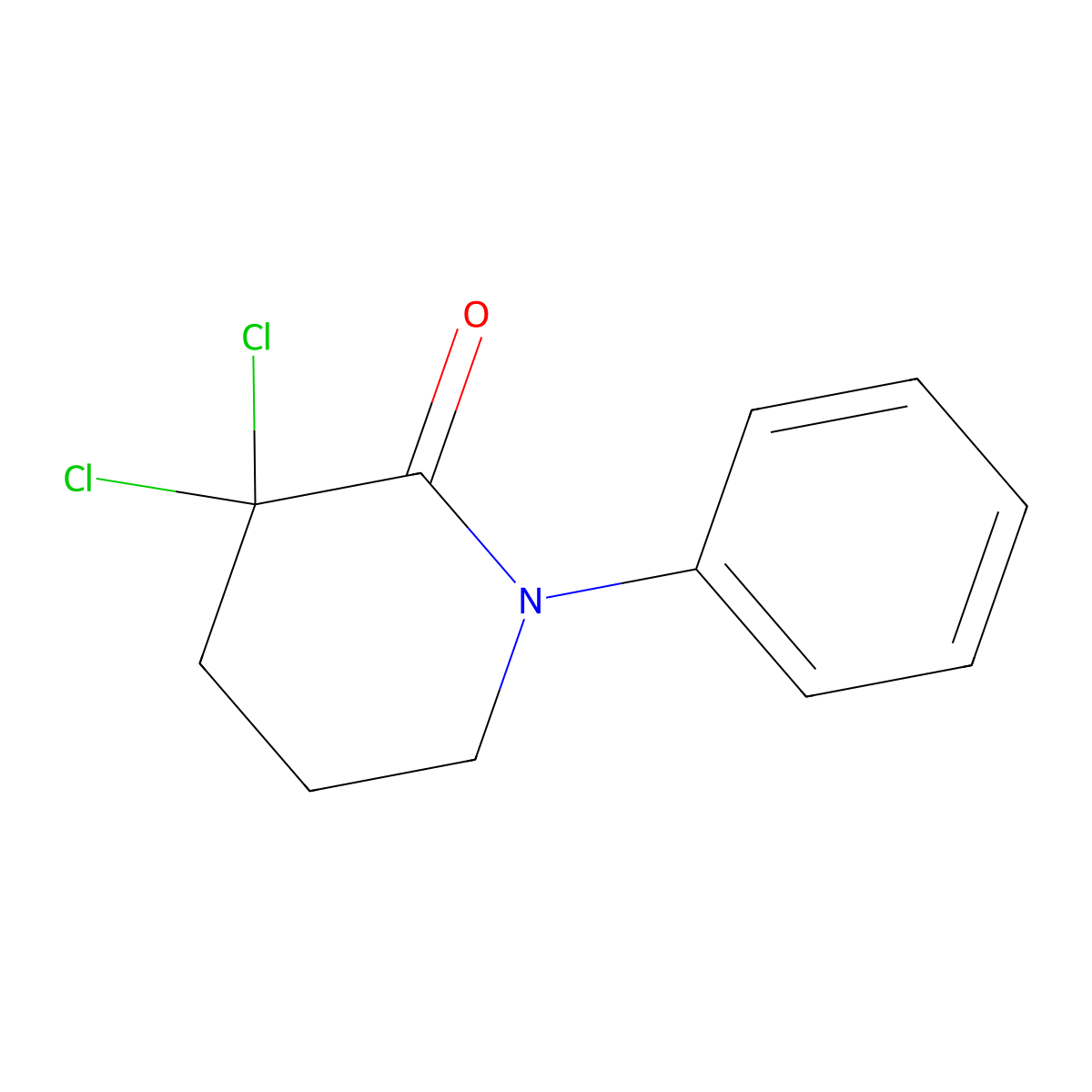 3,3-Dichloro-1-phenylpiperidin-2-one molecular structure, CAS 1823966-84-2
