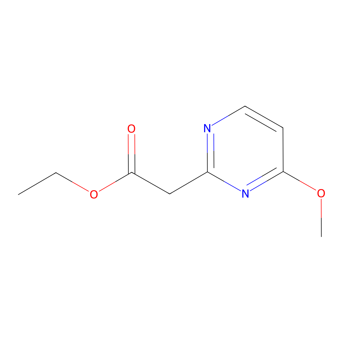 Ethyl 2-(4-methoxypyrimidin-2-yl)acetate molecular structure, CAS 1823966-85-3