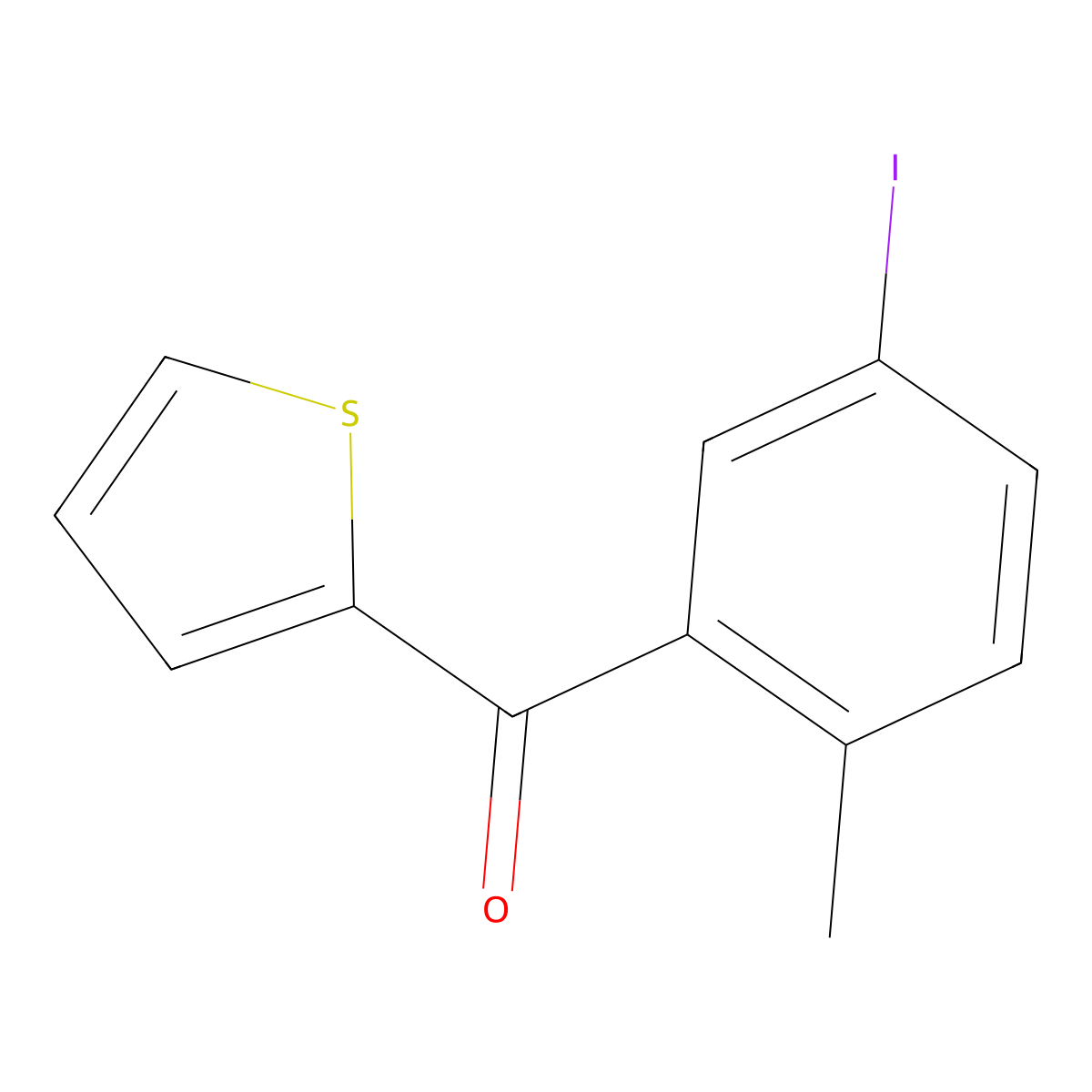 (5-Iodo-2-methylphenyl)(thiophen-2-yl)methanone molecular structure, CAS 1823966-94-4