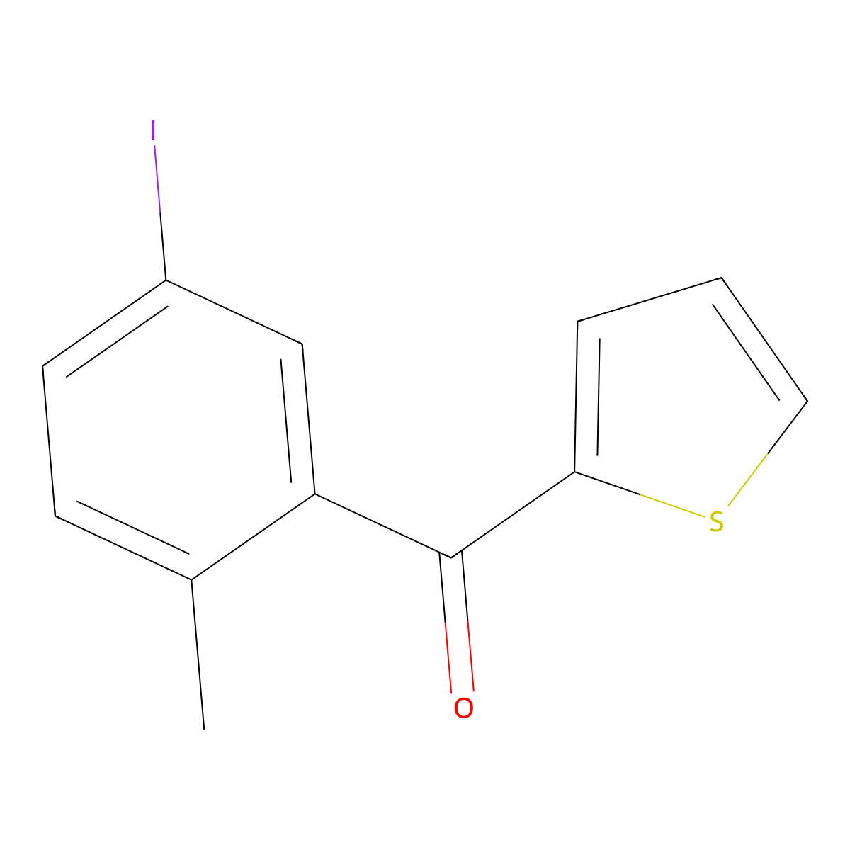 (5-Iodo-2-methylphenyl)(thiophen-2-yl)methanone molecular structure, CAS 1823966-94-4