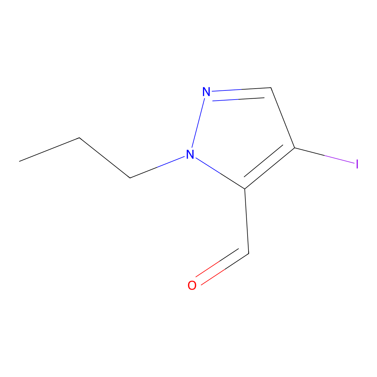 4-Iodo-1-propyl-1H-pyrazole-5-carbaldehyde molecular structure, CAS 1823967-20-9