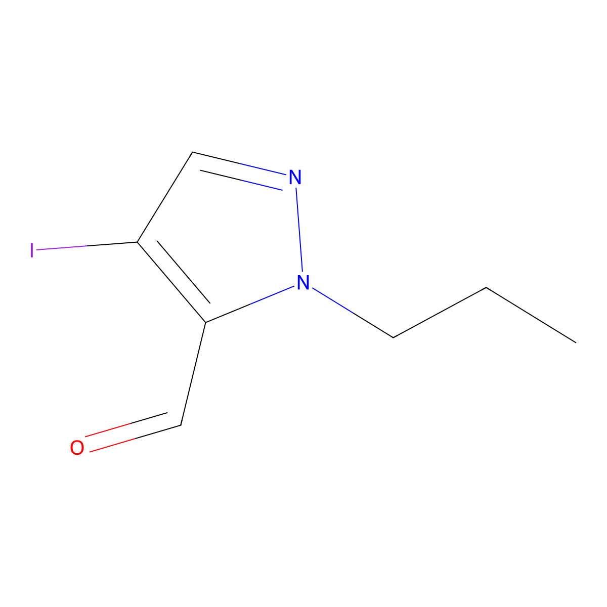 4-Iodo-1-propyl-1H-pyrazole-5-carbaldehyde molecular structure, CAS 1823967-20-9