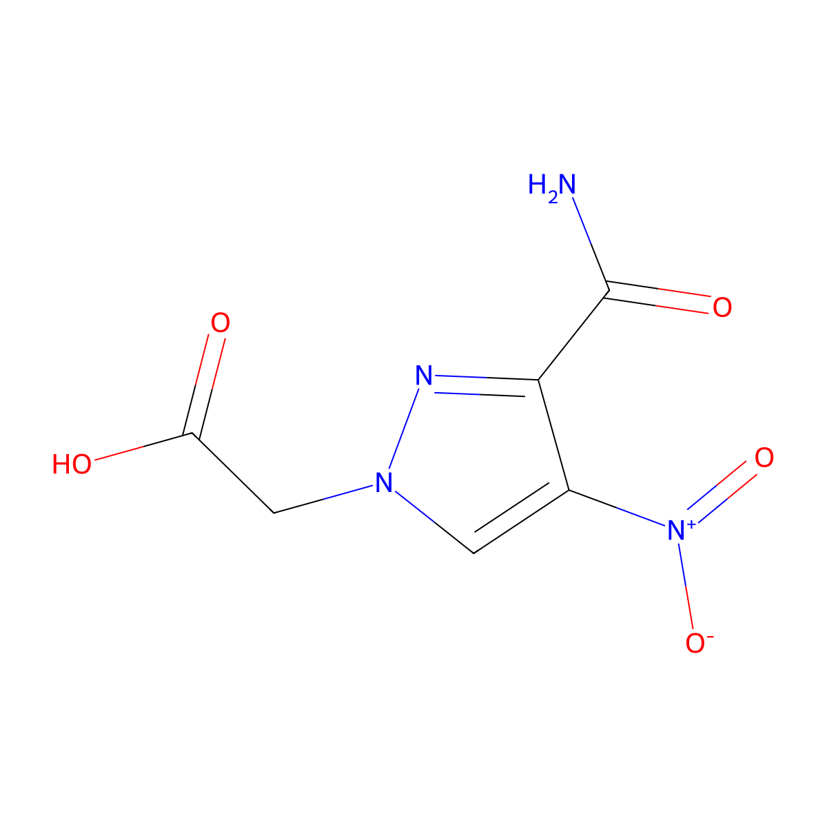 2-(3-Carbamoyl-4-nitro-1H-pyrazol-1-yl)acetic acid molecular structure, CAS 1823967-25-4