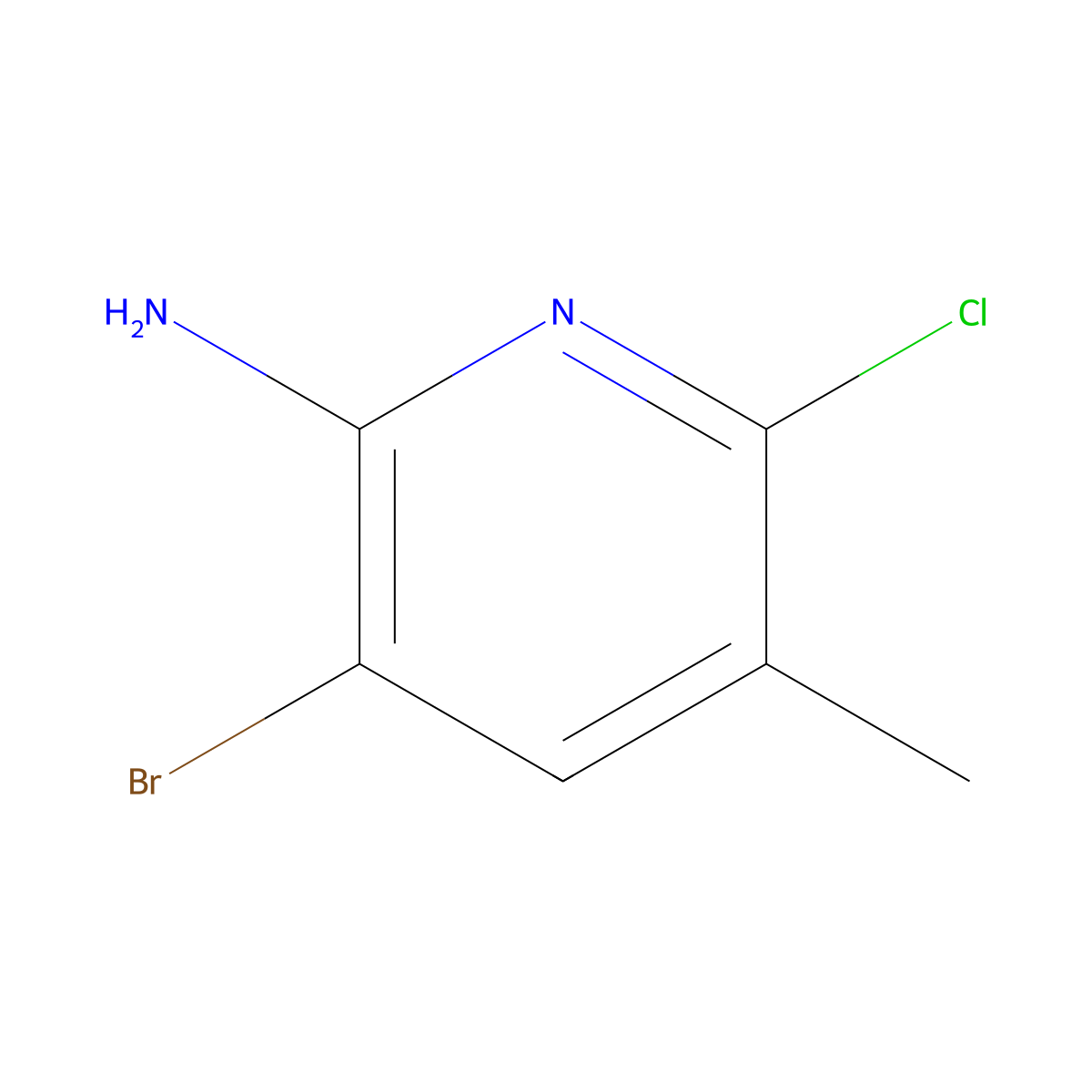 3-Bromo-6-chloro-5-methylpyridin-2-amine molecular structure, CAS 1823967-44-7