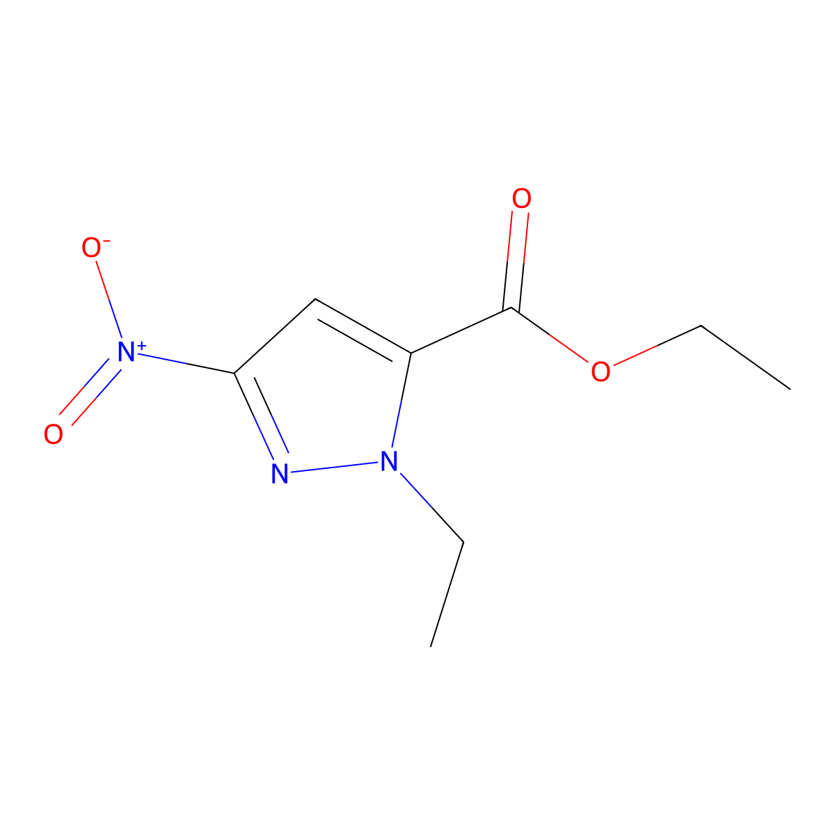 ethyl 1-ethyl-3-nitro-1H-pyrazole-5-carboxylate molecular structure, CAS 1823967-64-1