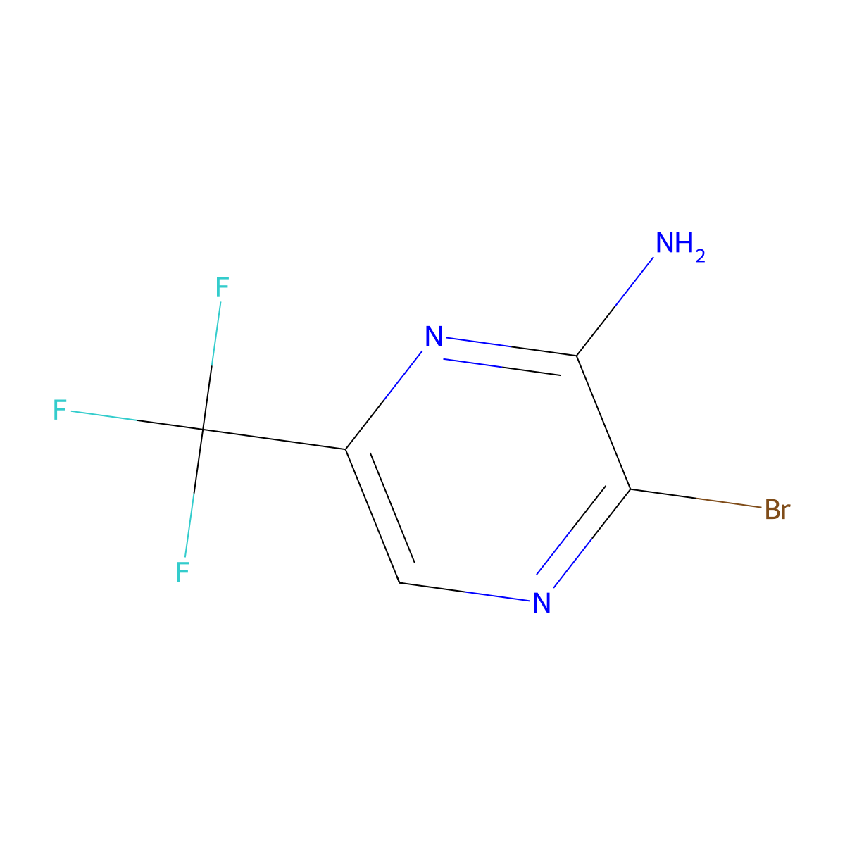 3-Bromo-6-(trifluoromethyl)pyrazin-2-amine molecular structure, CAS 1823968-46-2
