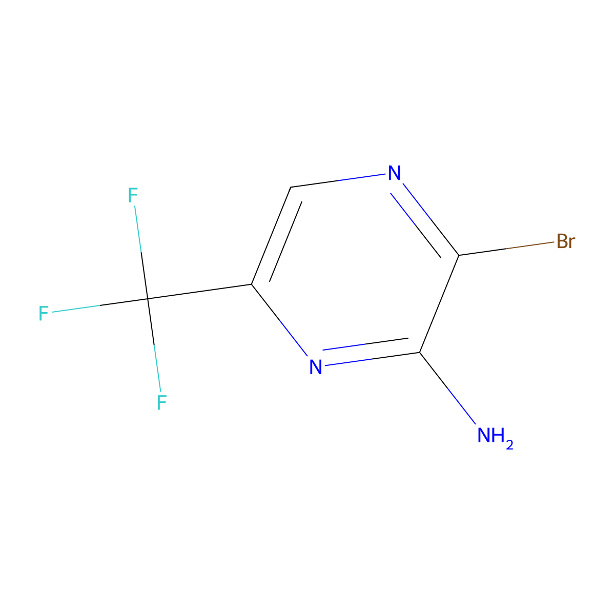 3-Bromo-6-(trifluoromethyl)pyrazin-2-amine molecular structure, CAS 1823968-46-2