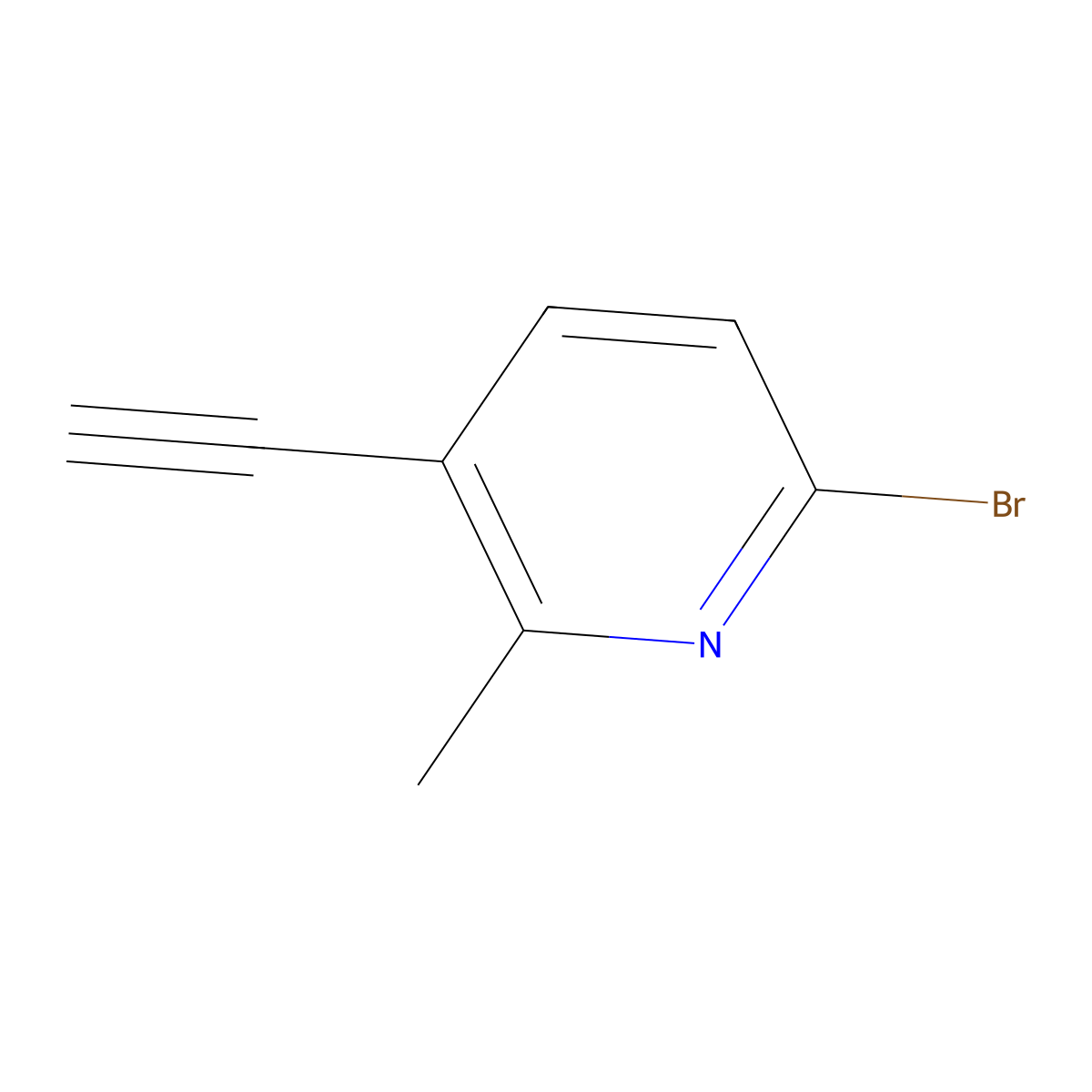 6-Bromo-3-ethynyl-2-methylpyridine molecular structure, CAS 1823968-85-9