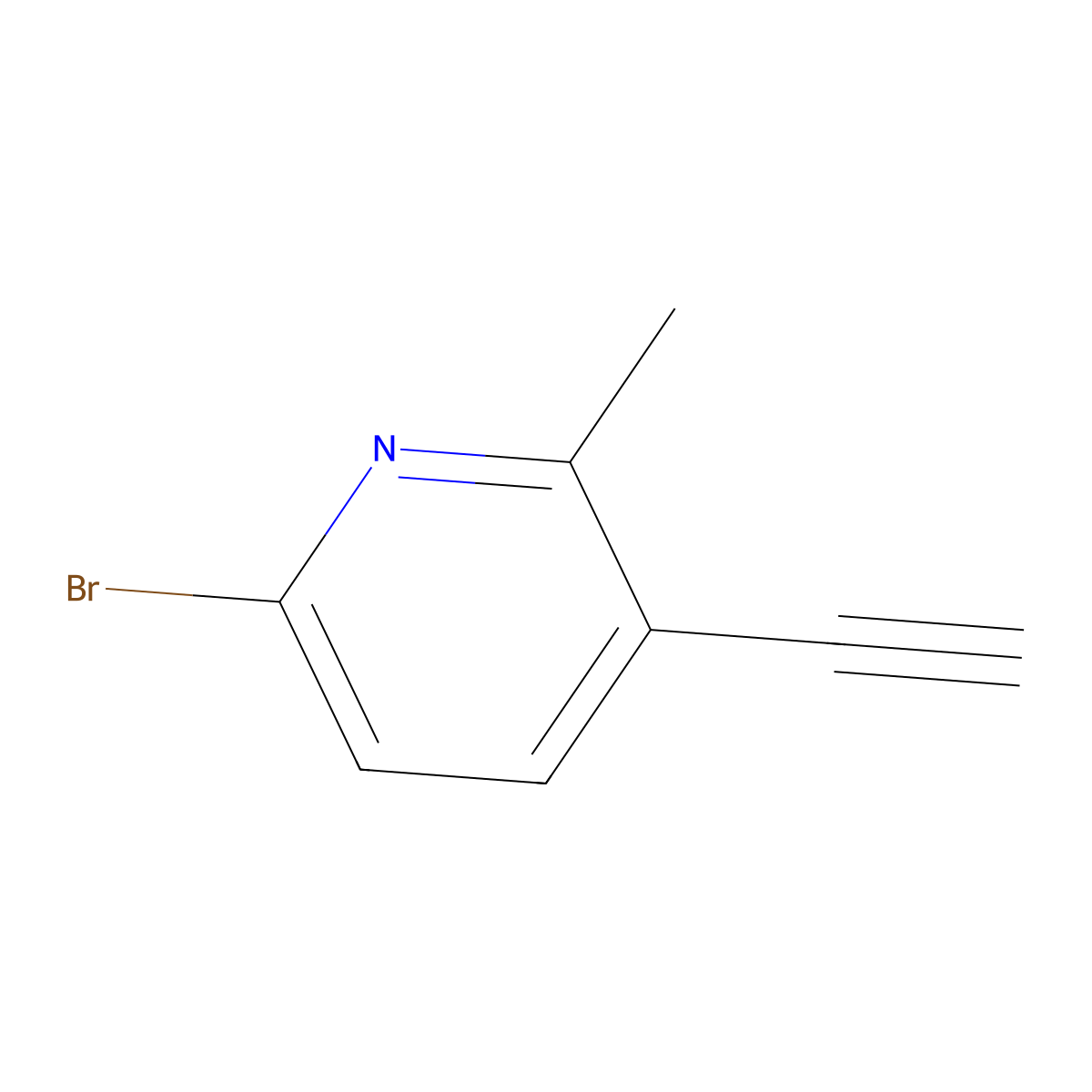 6-Bromo-3-ethynyl-2-methylpyridine molecular structure, CAS 1823968-85-9