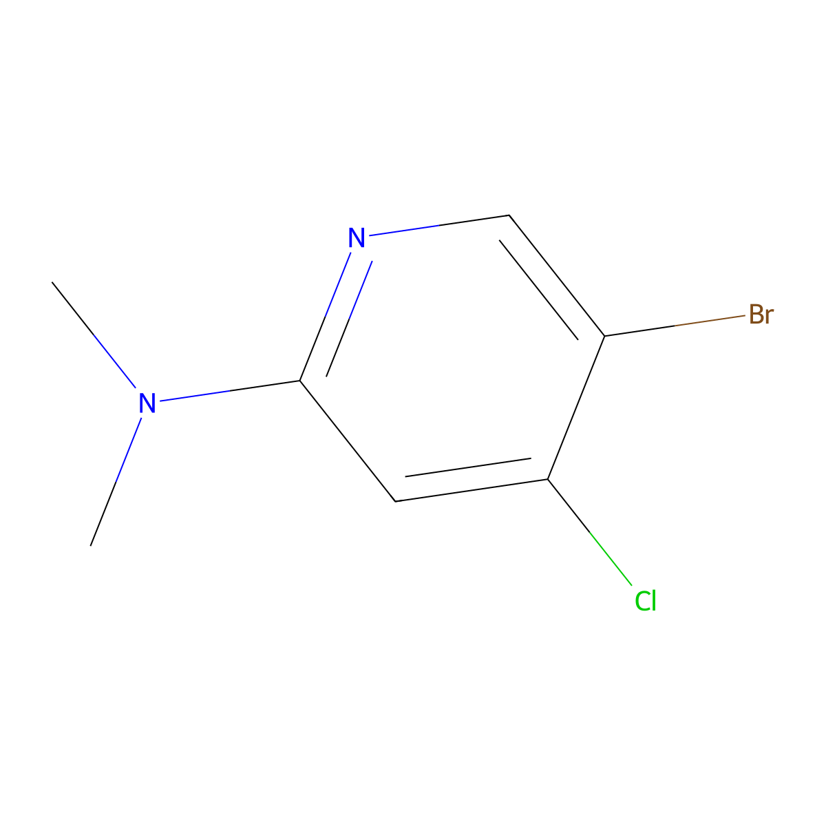 5-Bromo-4-chloro-N,N-dimethylpyridin-2-amine molecular structure, CAS 1823969-53-4