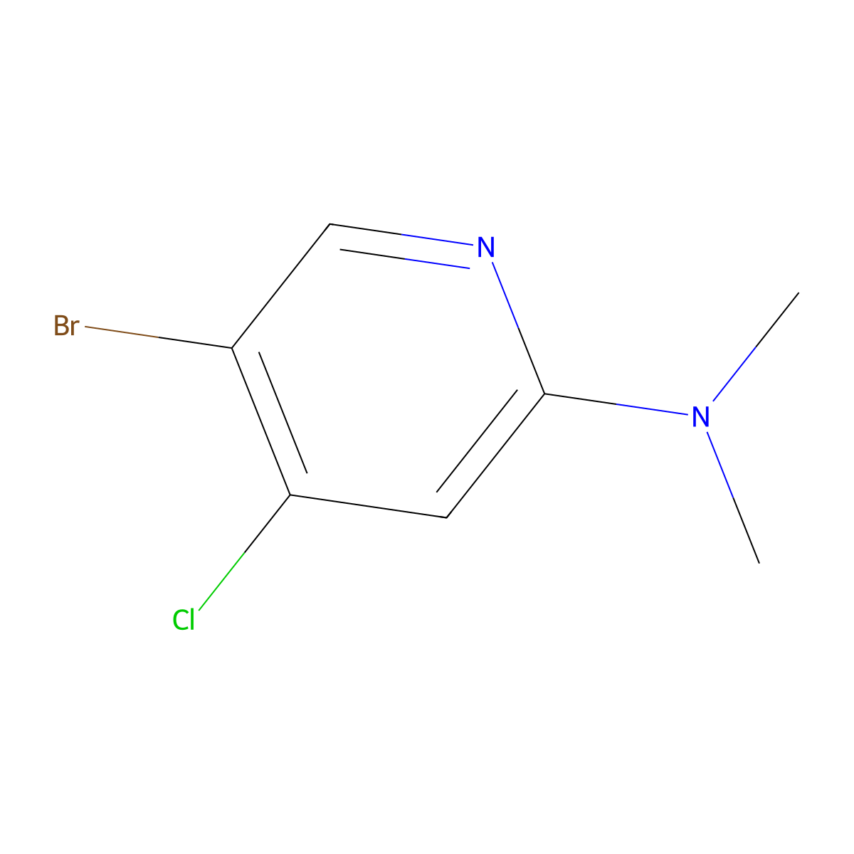 5-Bromo-4-chloro-N,N-dimethylpyridin-2-amine molecular structure, CAS 1823969-53-4