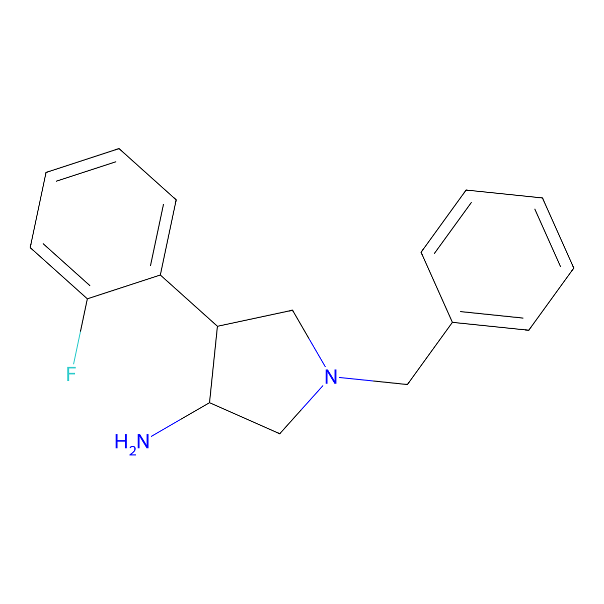 1-Benzyl-4-(2-fluorophenyl)pyrrolidin-3-amine molecular structure, CAS 1823976-84-6