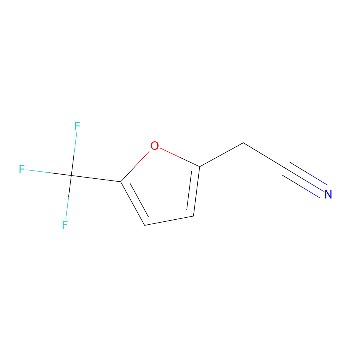 [5-(Trifluoromethyl)-2-furyl]acetonitrile molecular structure, CAS 1823978-82-0