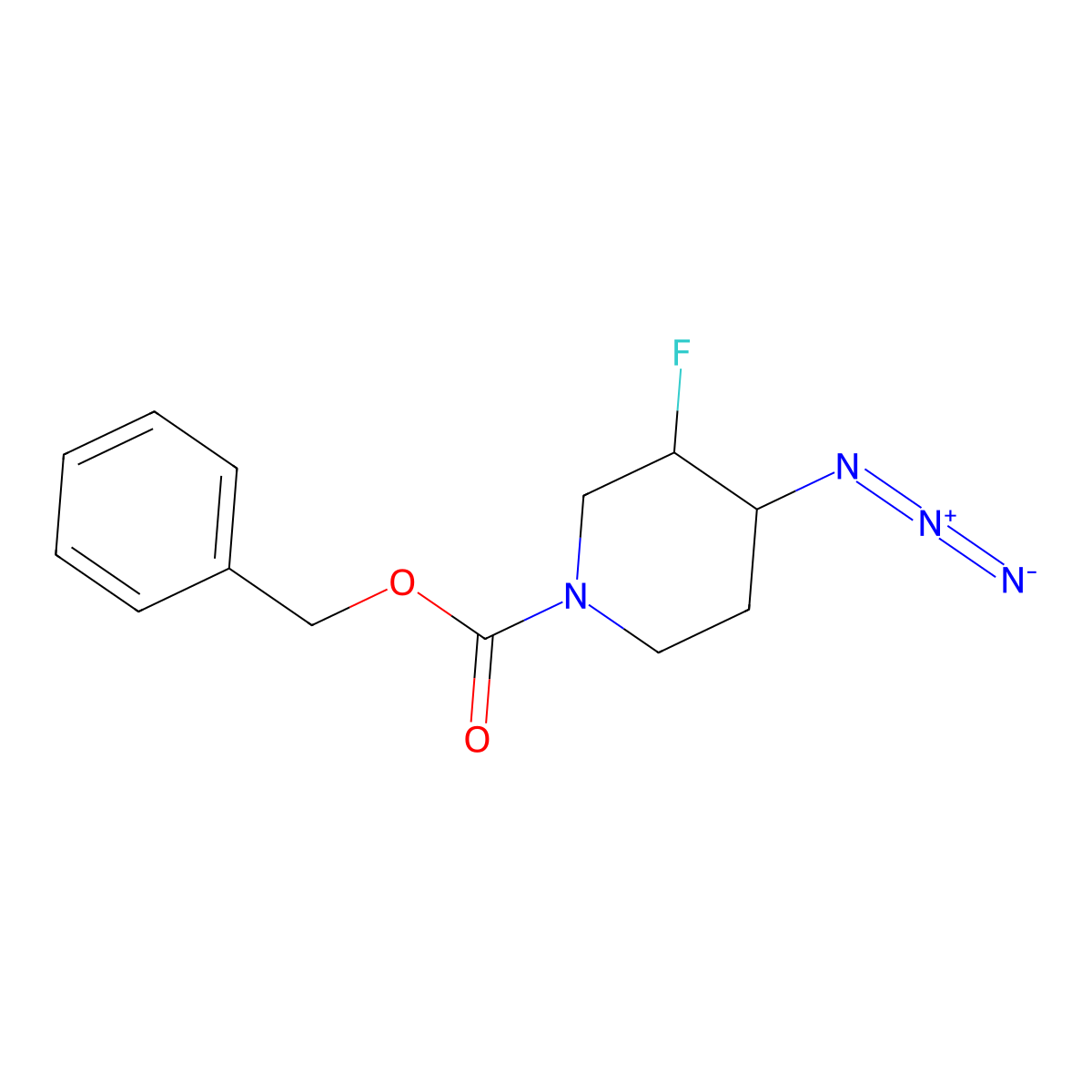 Benzyl 4-azido-3-fluoropiperidine-1-carboxylate molecular structure, CAS 1823979-95-8