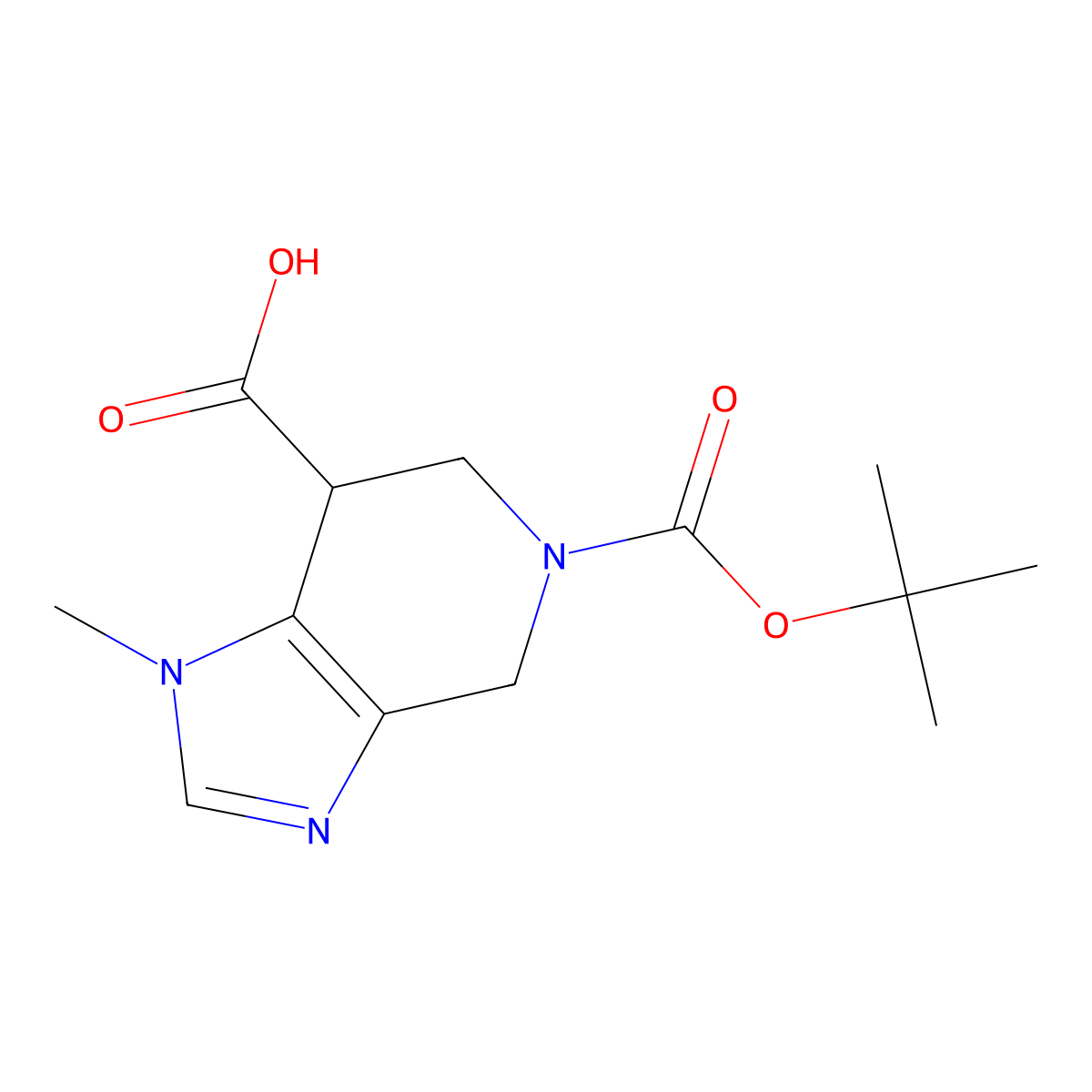 5-(tert-Butoxycarbonyl)-1-methyl-4,5,6,7-tetrahydro-1H-imidazo[4,5-c]pyridine-7-carboxylic acid molecular structure, CAS 1823981-06-1