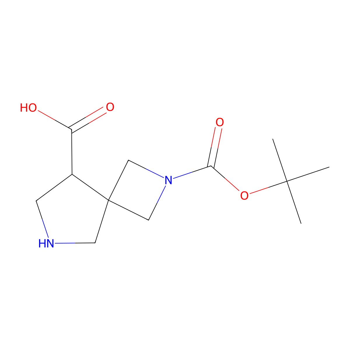 2-[(Tert-butoxy)carbonyl]-2,6-diazaspiro[3.4]octane-8-carboxylic acid molecular structure, CAS 1823981-11-8