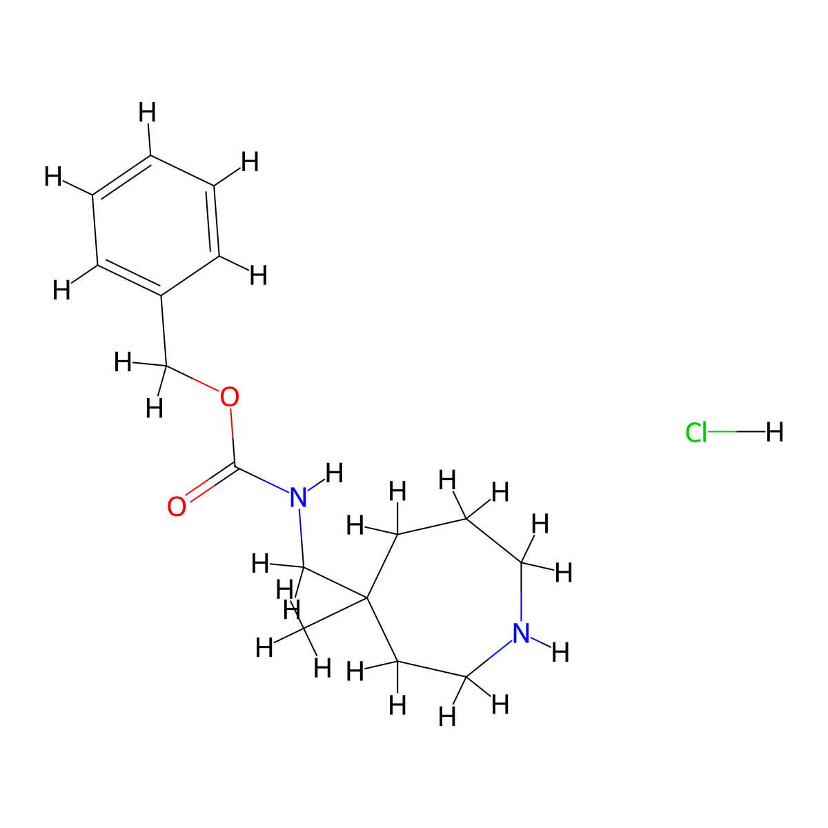Benzyl ((4-methylazepan-4-yl)methyl)carbamate hydrochloride molecular structure, CAS 1823981-20-9