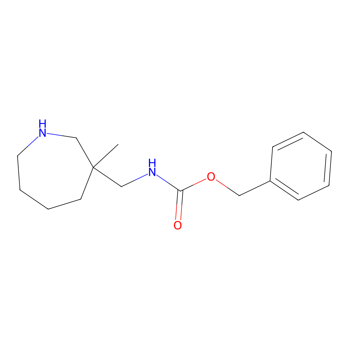 Benzyl ((3-methylazepan-3-yl)methyl)carbamate molecular structure, CAS 1823981-24-3