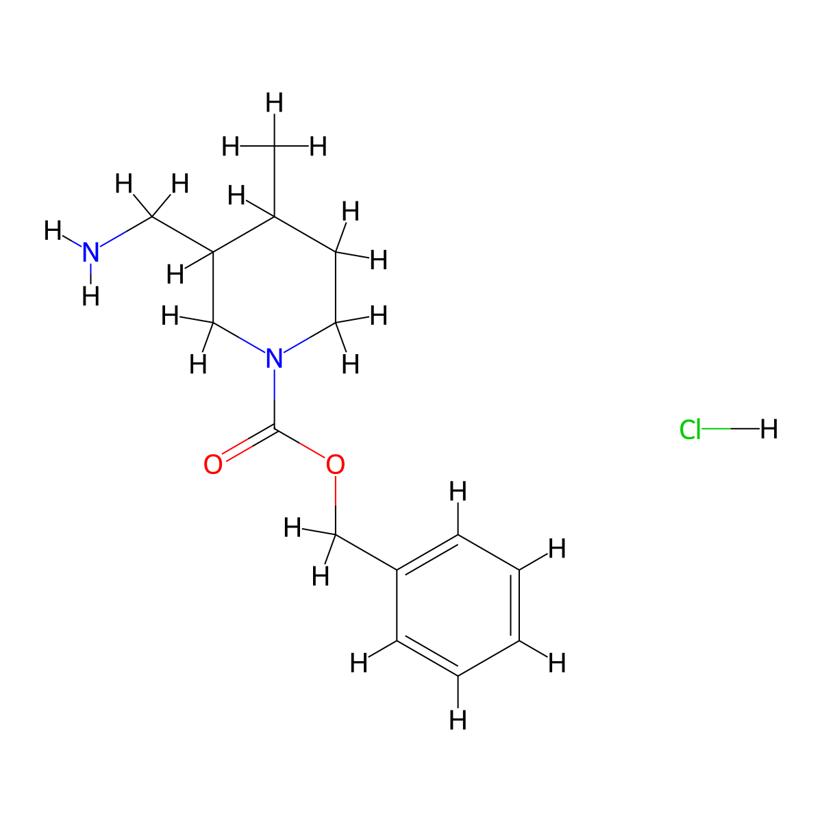 Benzyl 3-(aminomethyl)-4-methylpiperidine-1-carboxylate hydrochloride molecular structure, CAS 1823981-37-8