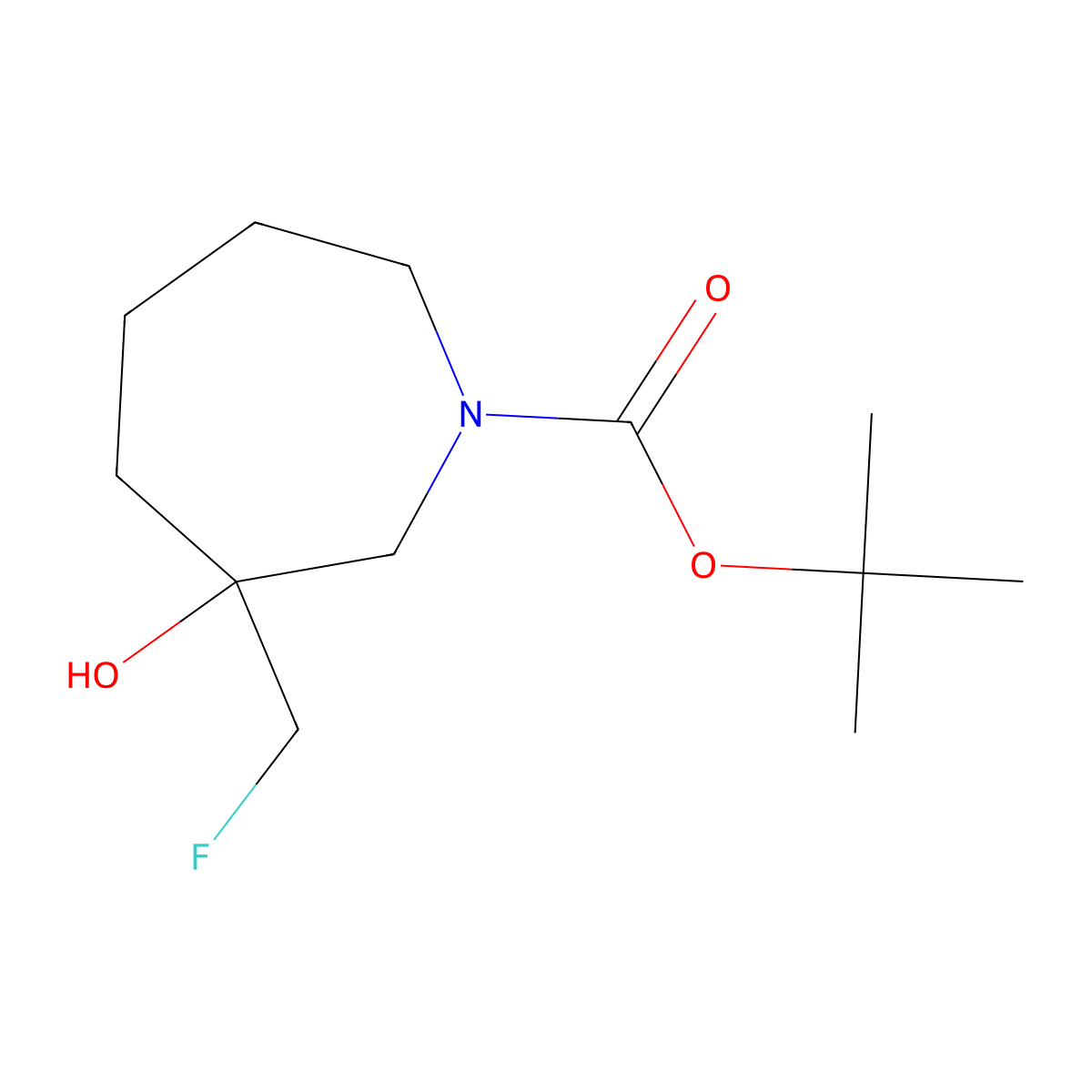 tert-Butyl 3-(fluoromethyl)-3-hydroxyazepane-1-carboxylate molecular structure, CAS 1823981-49-2