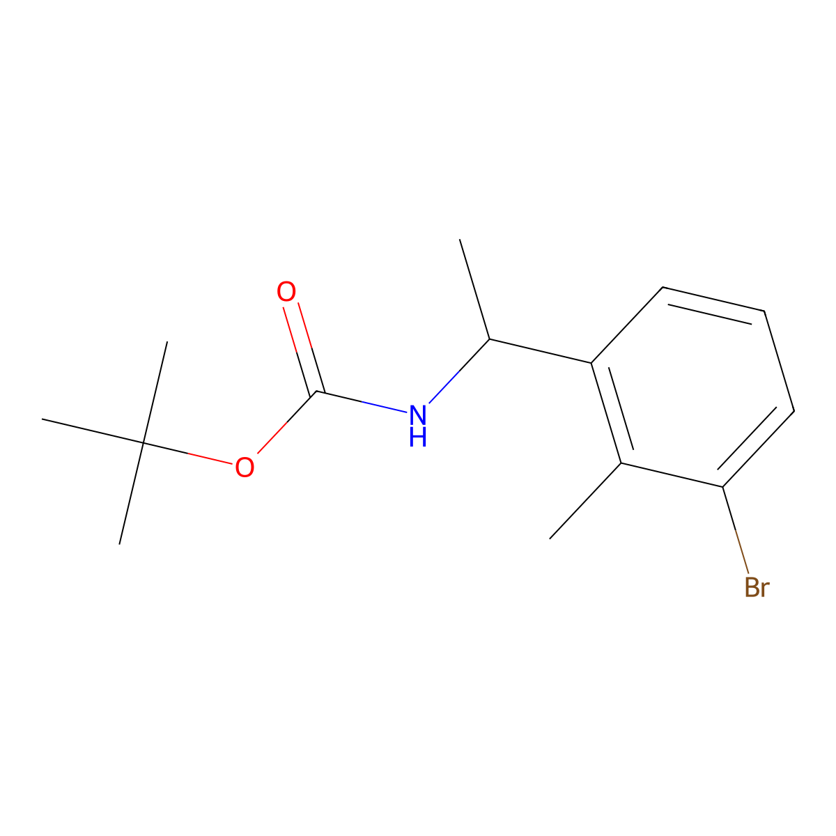 tert-butyl N-[1-(3-bromo-2-methylphenyl)ethyl]carbamate molecular structure, CAS 1823981-76-5