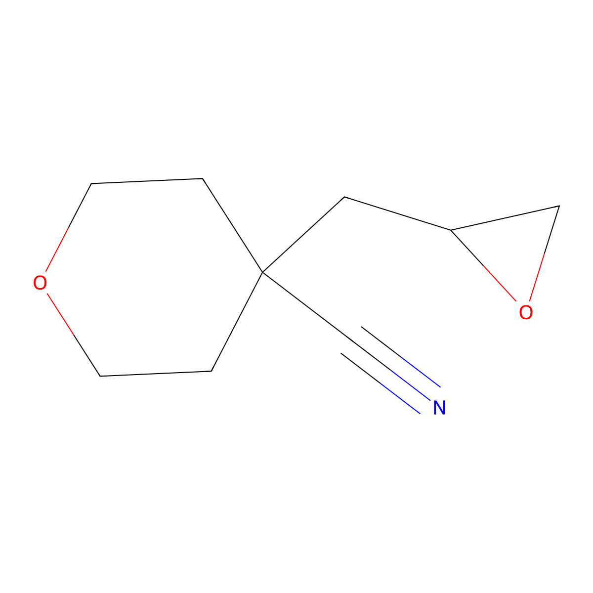 4-[(Oxiran-2-yl)methyl]oxane-4-carbonitrile molecular structure, CAS 1823985-01-8
