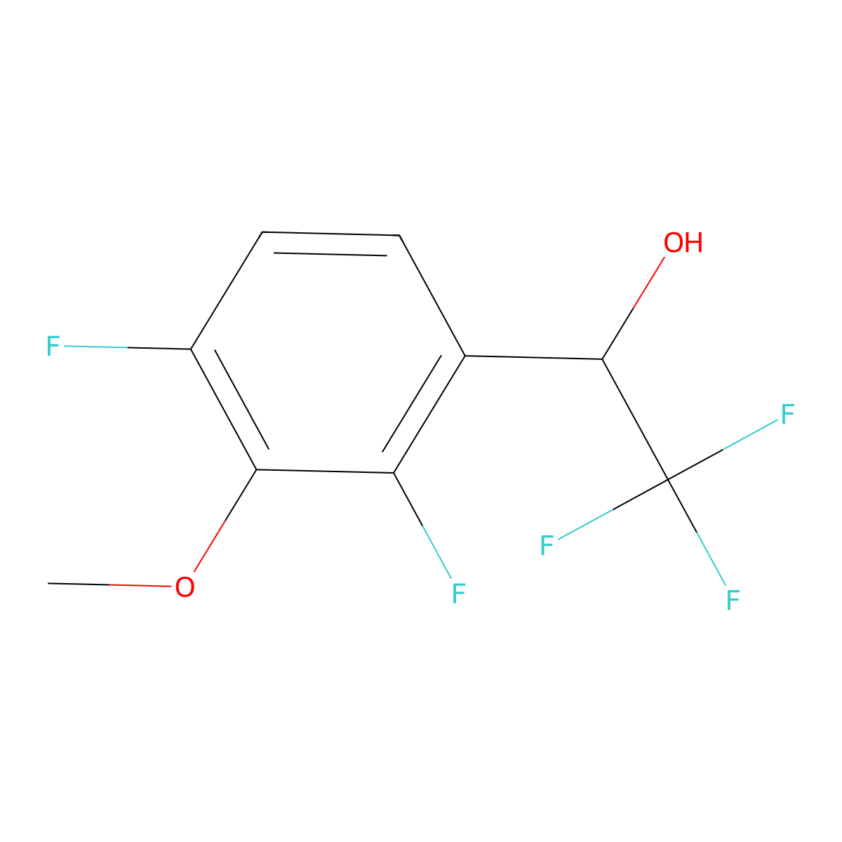 1-(2,4-Difluoro-3-methoxyphenyl)-2,2,2-trifluoroethanol molecular structure, CAS 1823985-25-6