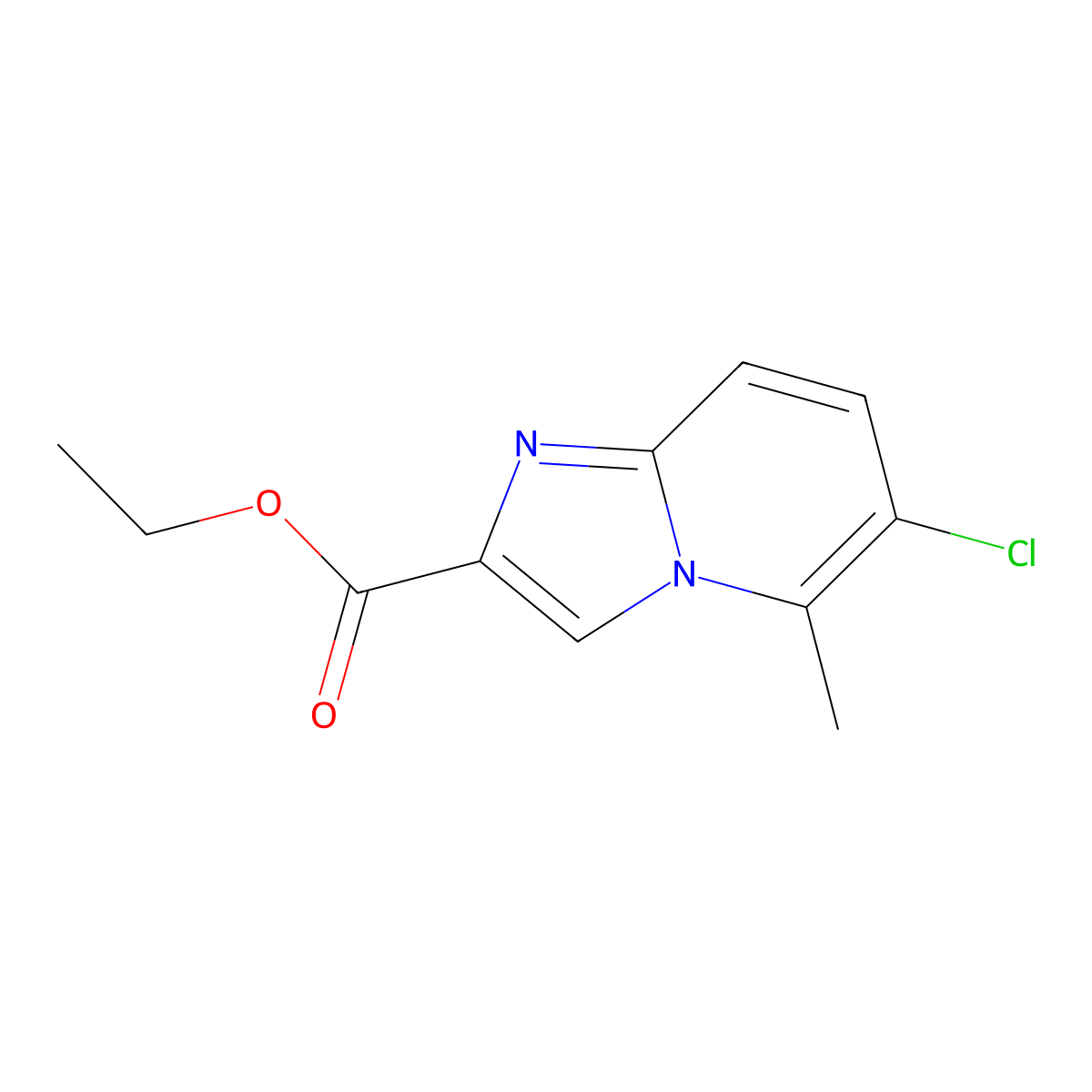 Ethyl 6-chloro-5-methylimidazo[1,2-a]pyridine-2-carboxylate molecular structure, CAS 1823988-86-8