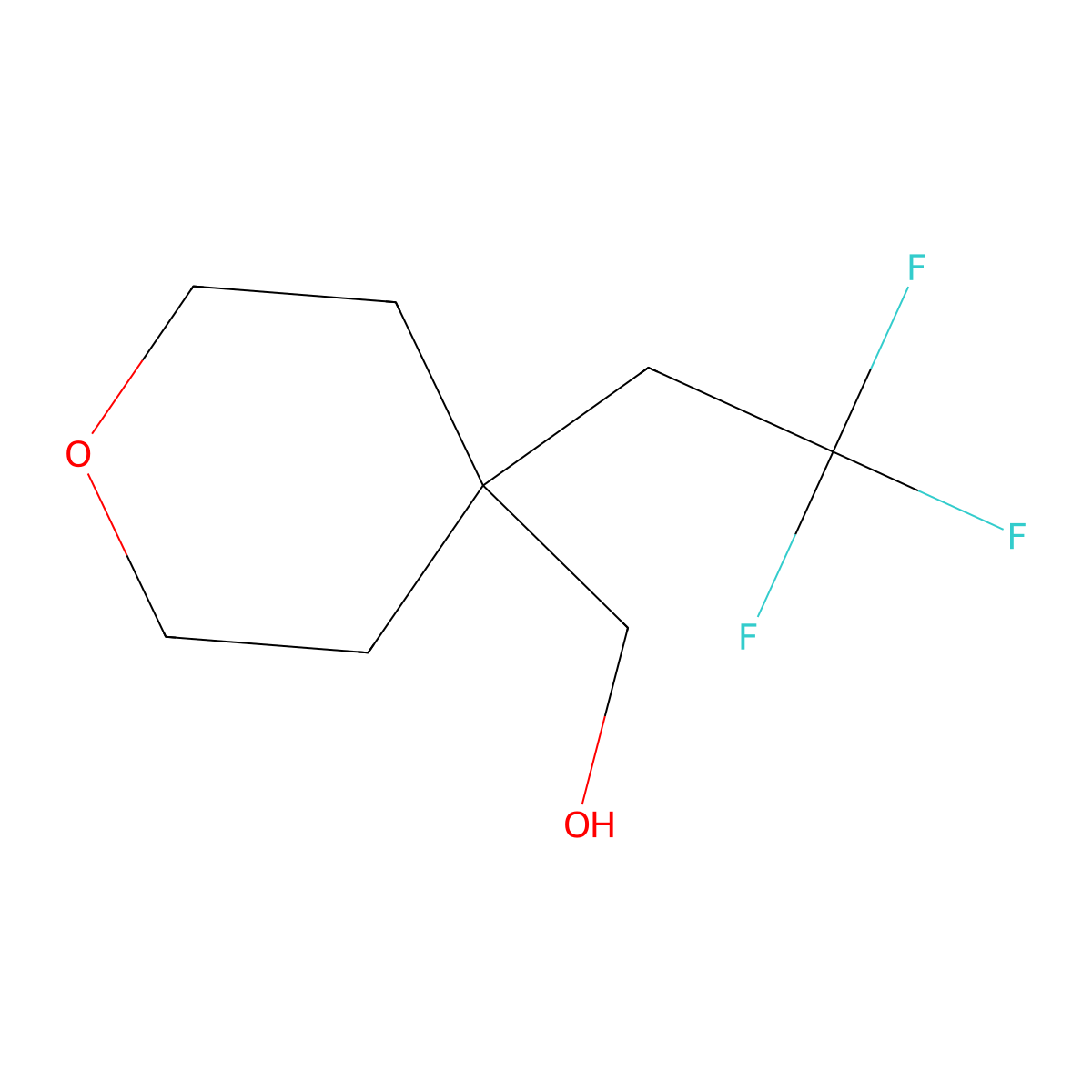 [4-(2,2,2-Trifluoroethyl)tetrahydropyran-4-yl]methanol molecular structure, CAS 1823992-20-6