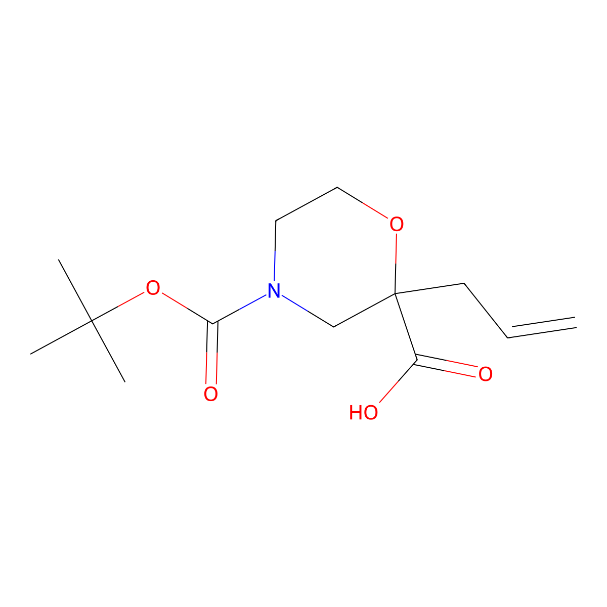 4-((Tert-butoxy)carbonyl)-2-(prop-2-en-1-yl)morpholine-2-carboxylic acid molecular structure, CAS 1823994-60-0