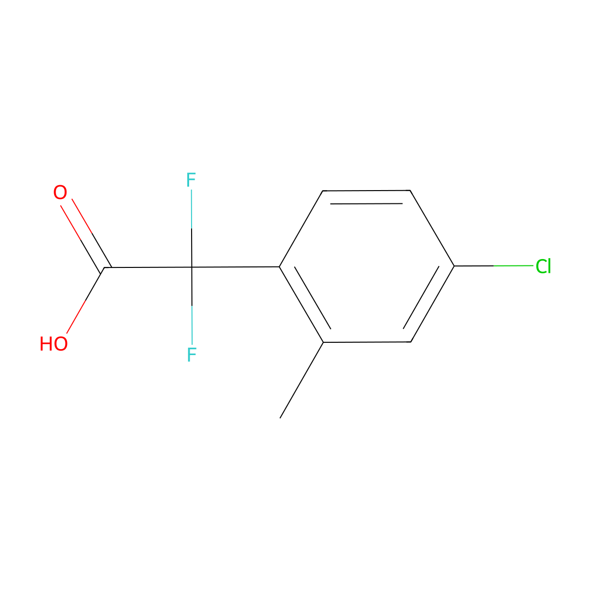 2-(4-Chloro-2-methylphenyl)-2,2-difluoroacetic acid molecular structure, CAS 1823995-88-5