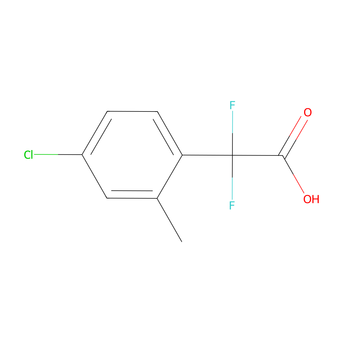 2-(4-Chloro-2-methylphenyl)-2,2-difluoroacetic acid molecular structure, CAS 1823995-88-5