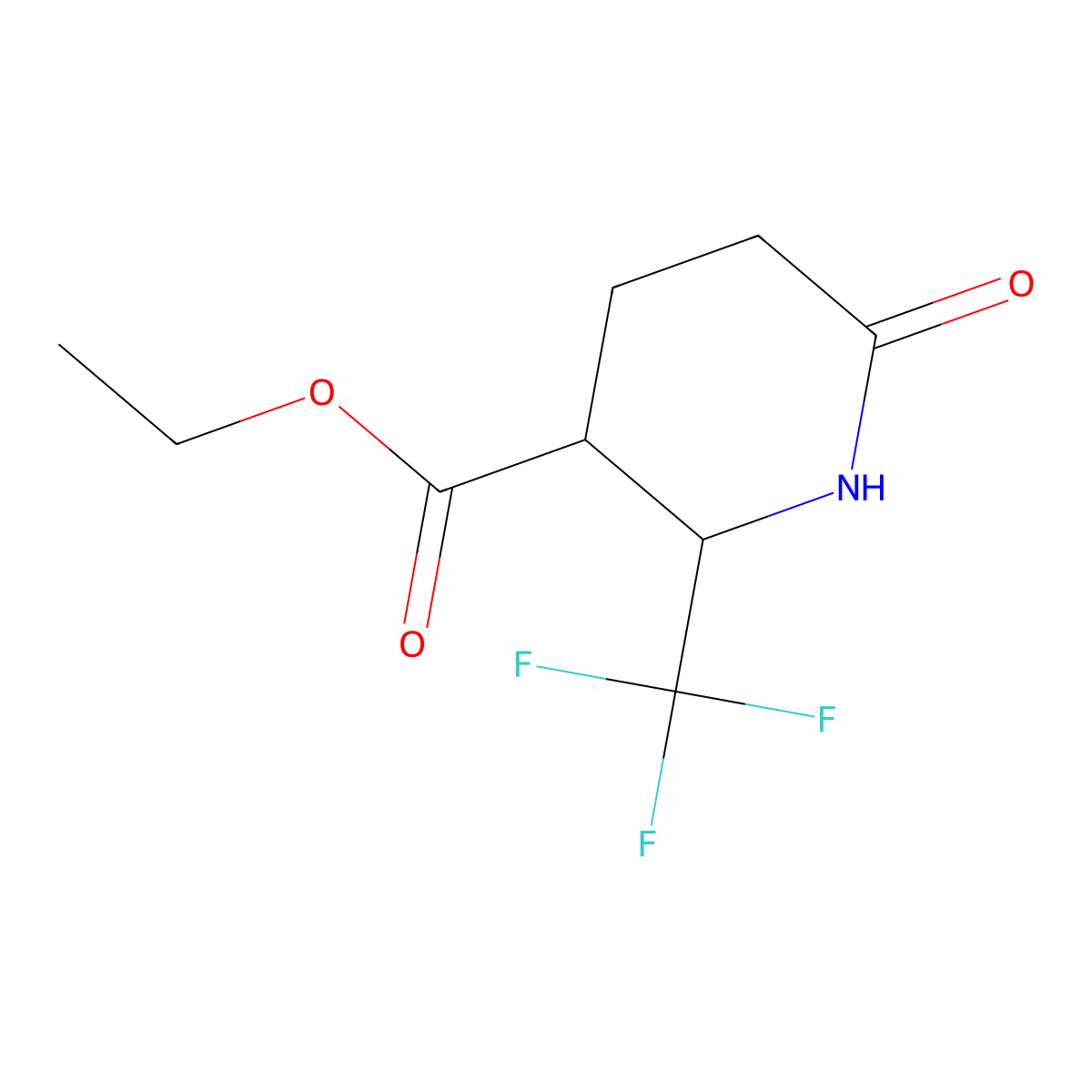 Ethyl 6-oxo-2-(trifluoromethyl)piperidine-3-carboxylate molecular structure, CAS 1823998-08-8