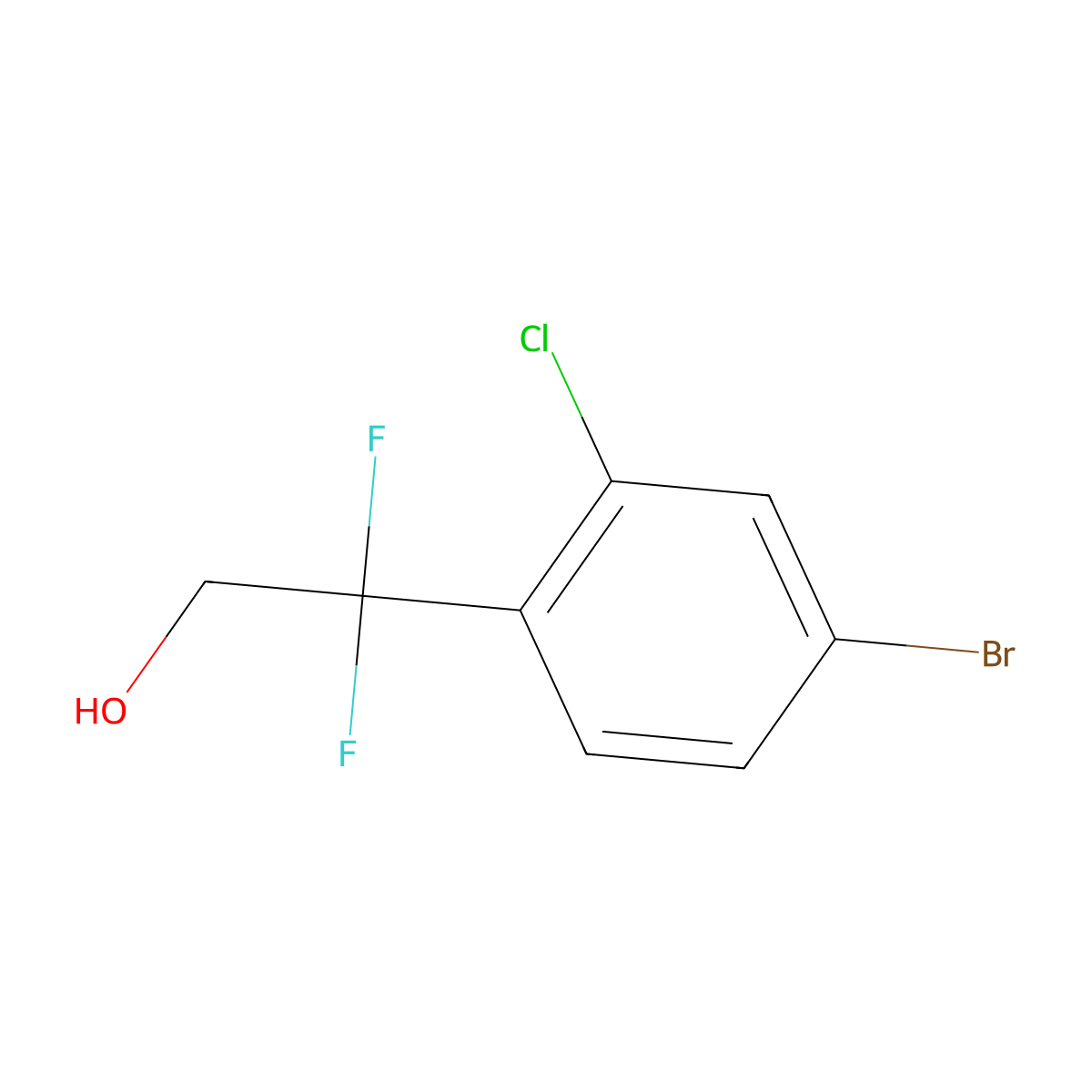 2-(4-Bromo-2-chlorophenyl)-2,2-difluoroethan-1-ol molecular structure, CAS 1823998-15-7