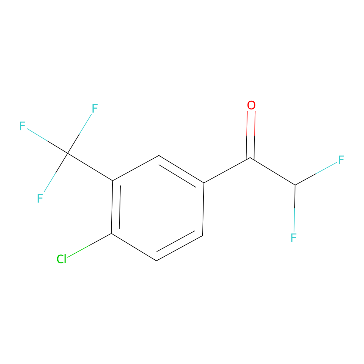 1-[4-Chloro-3-(trifluoromethyl)phenyl]-2,2-difluoroethan-1-one molecular structure, CAS 1823998-39-5