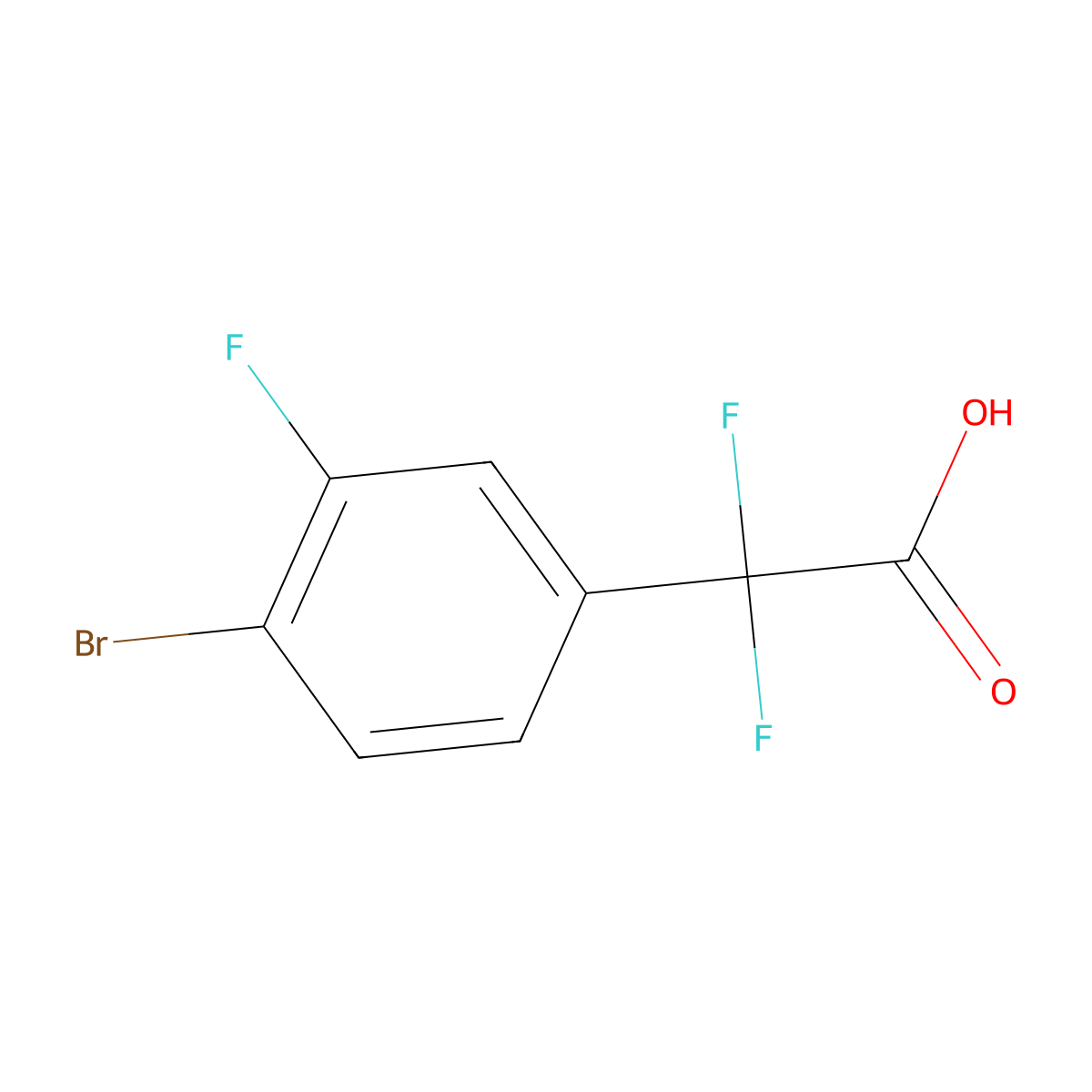 2-(4-Bromo-3-fluorophenyl)-2,2-difluoroacetic acid molecular structure, CAS 1823998-53-3