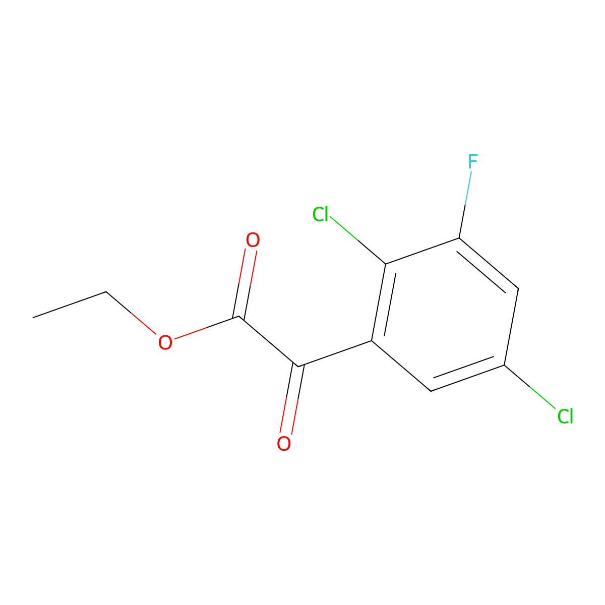 Ethyl 2-(2,5-dichloro-3-fluorophenyl)-2-oxoacetate molecular structure, CAS 1823998-75-9