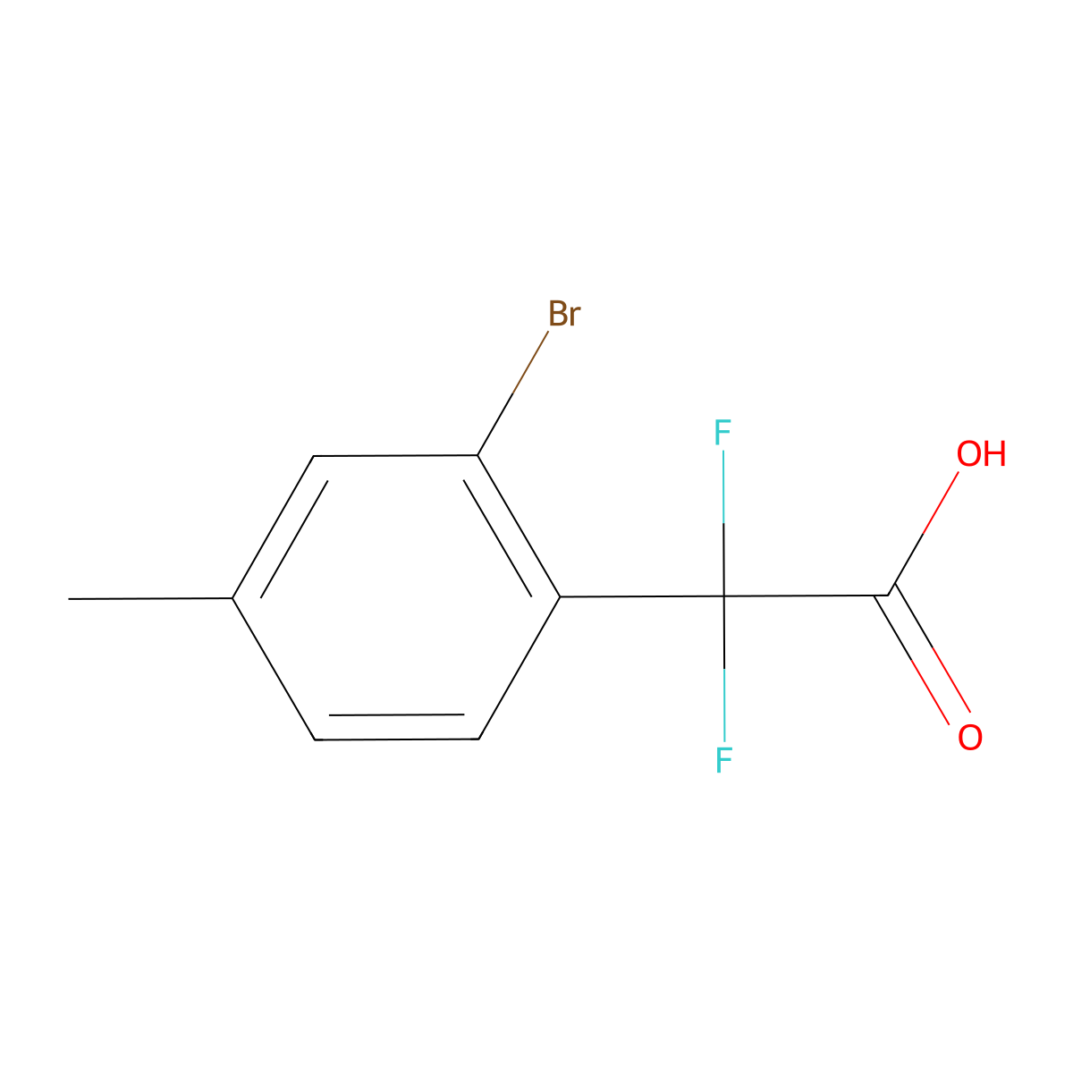 2-(2-Bromo-4-methylphenyl)-2,2-difluoroacetic acid molecular structure, CAS 1823999-09-2