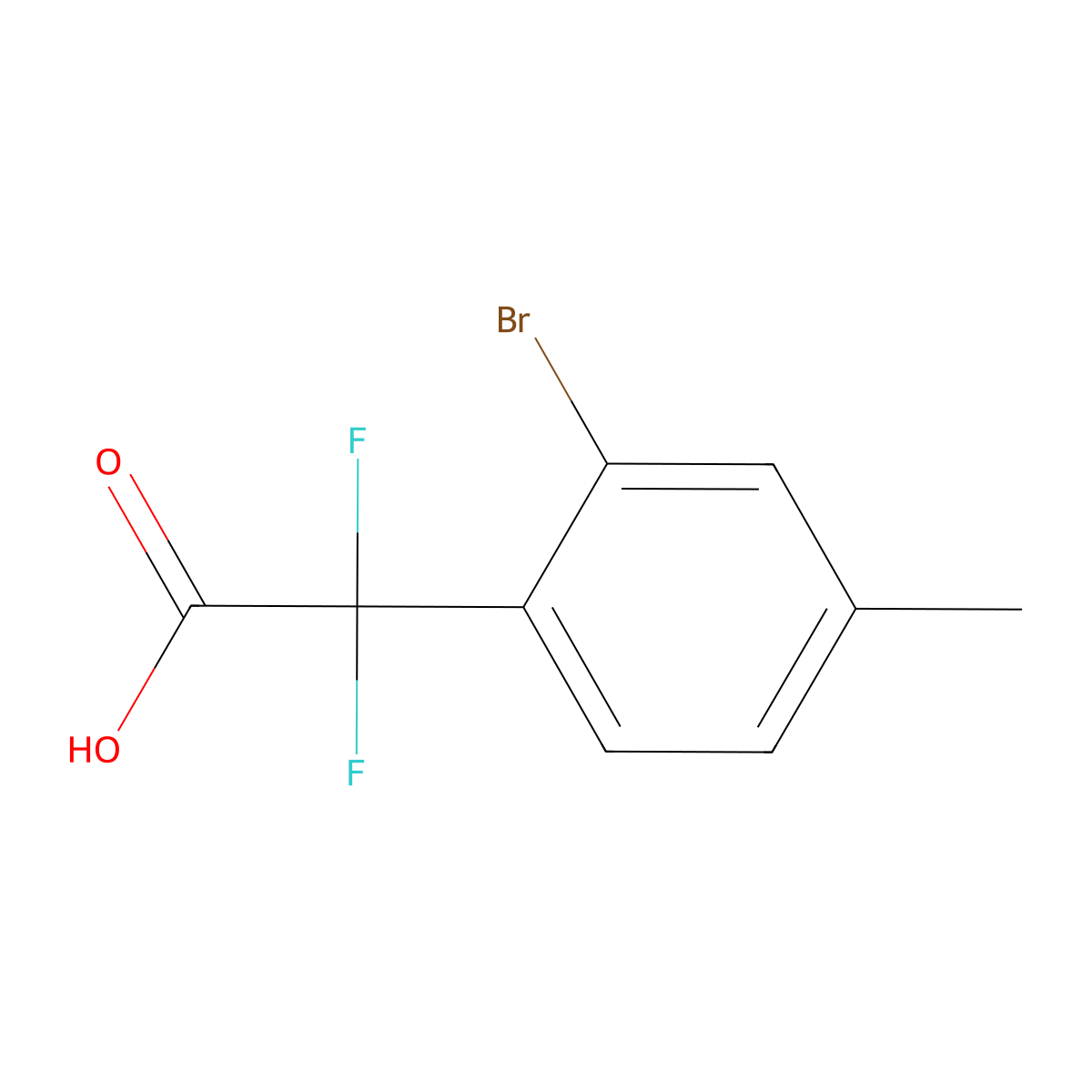 2-(2-Bromo-4-methylphenyl)-2,2-difluoroacetic acid molecular structure, CAS 1823999-09-2