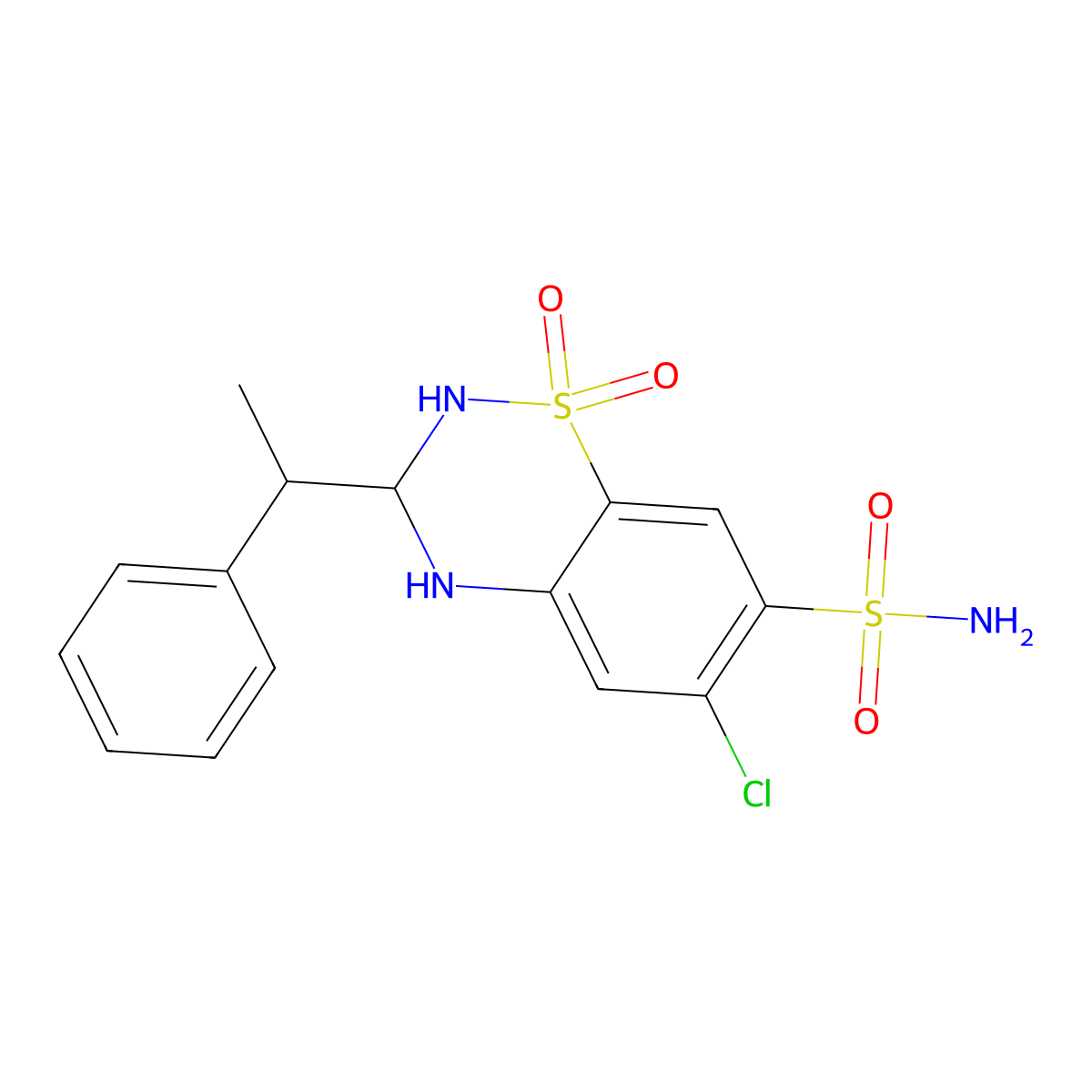 Bemetizide molecular structure, CAS 1824-52-8