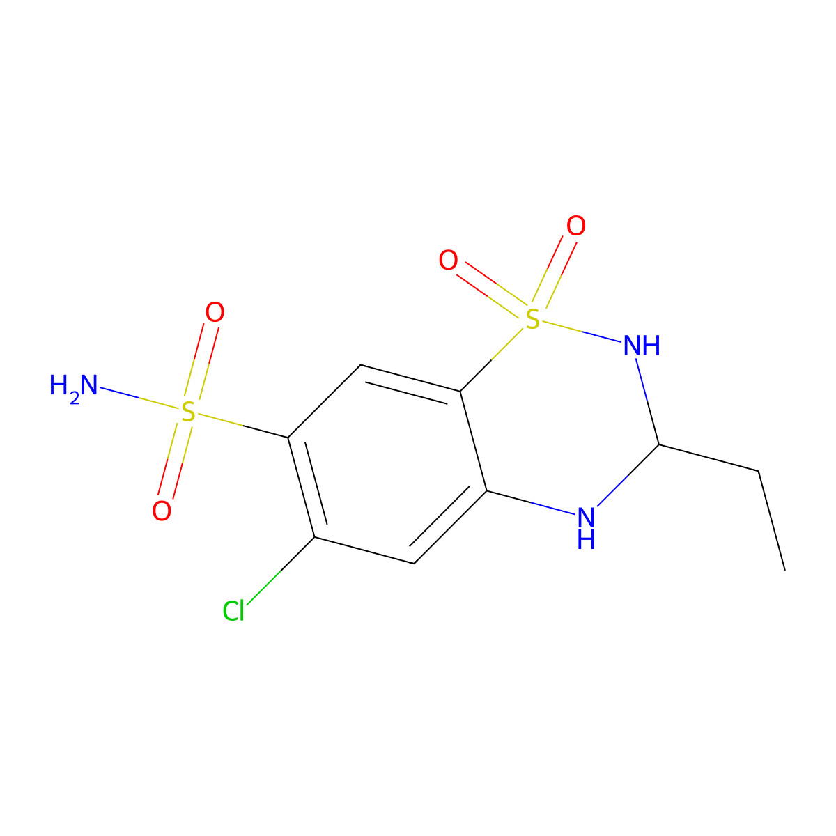 Ethiazide molecular structure, CAS 1824-58-4