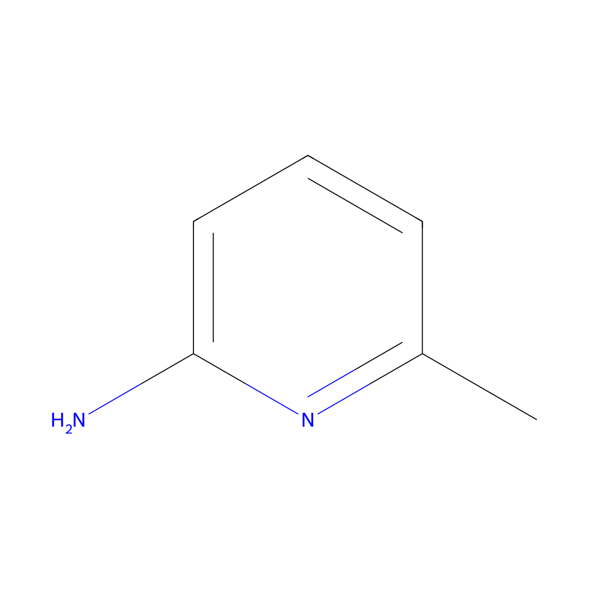2-Amino-6-methylpyridine molecular structure, CAS 1824-81-3