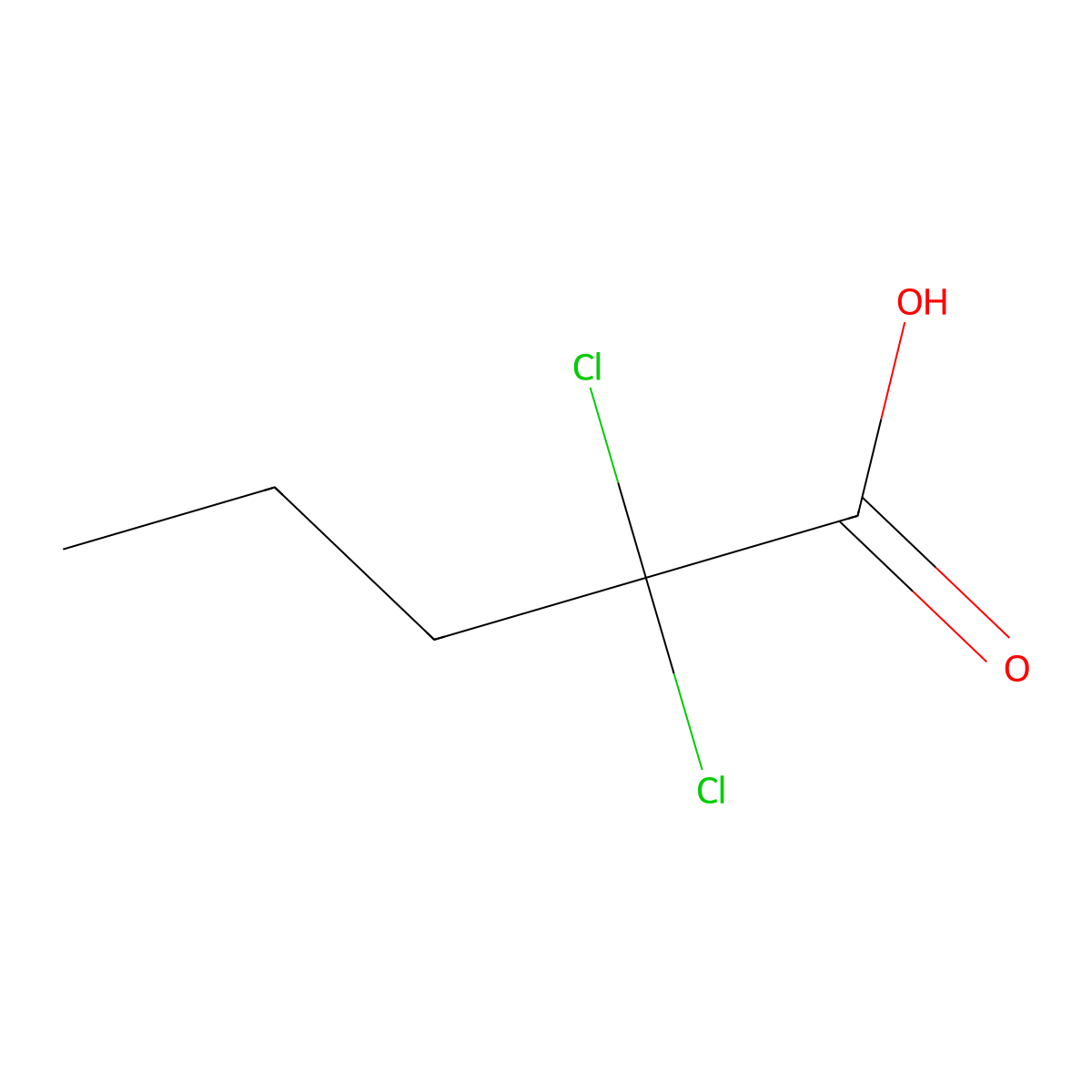 2,2-dichloropentanoic Acid molecular structure, CAS 18240-68-1