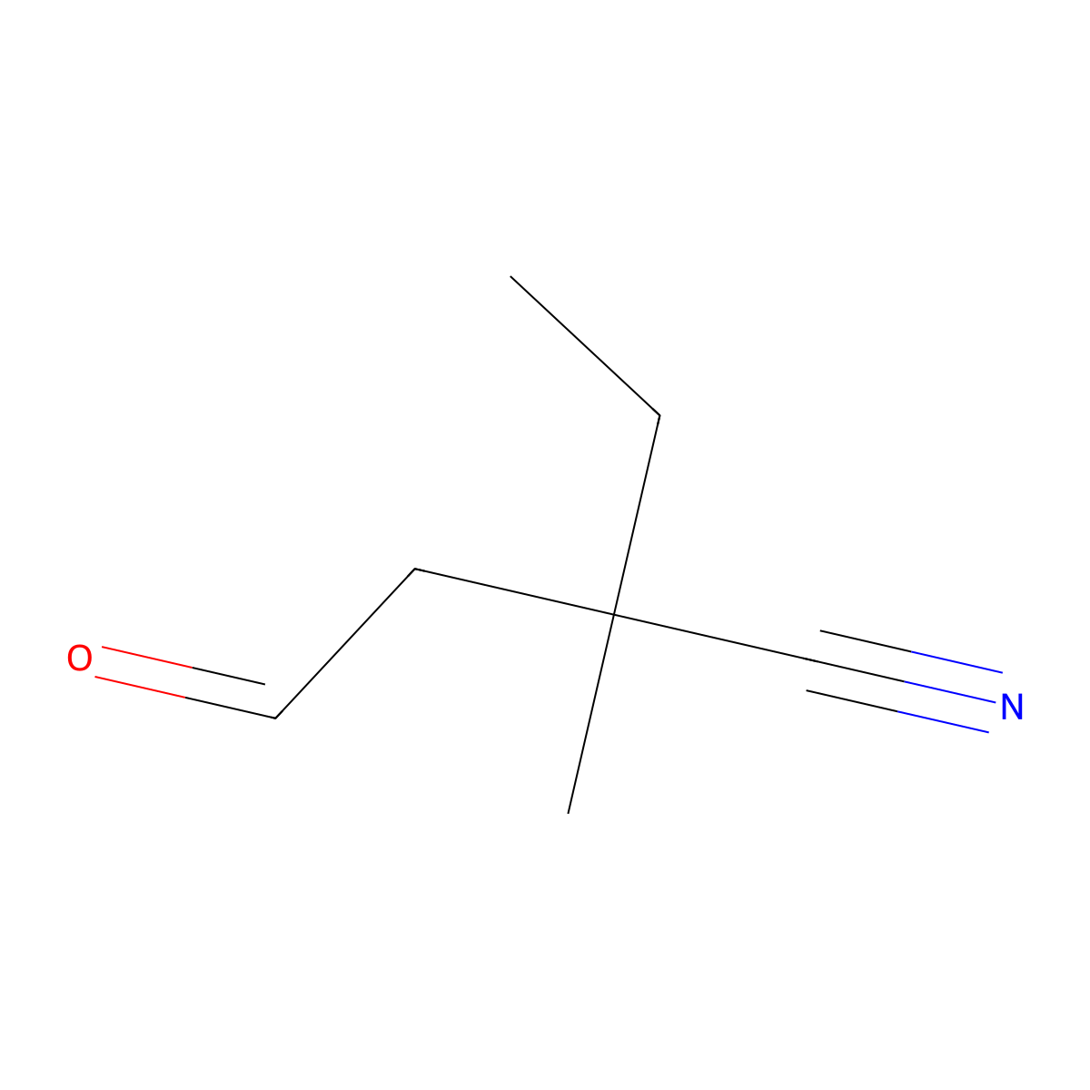 2-Ethyl-2-methyl-4-oxobutanenitrile molecular structure, CAS 18240-77-2