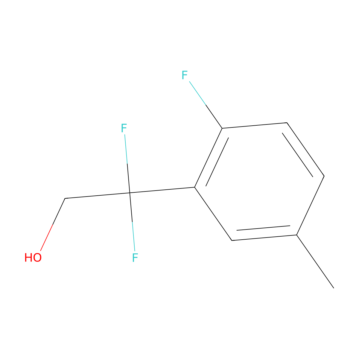 2,2-Difluoro-2-(2-fluoro-5-methylphenyl)ethan-1-ol molecular structure, CAS 1824000-08-9