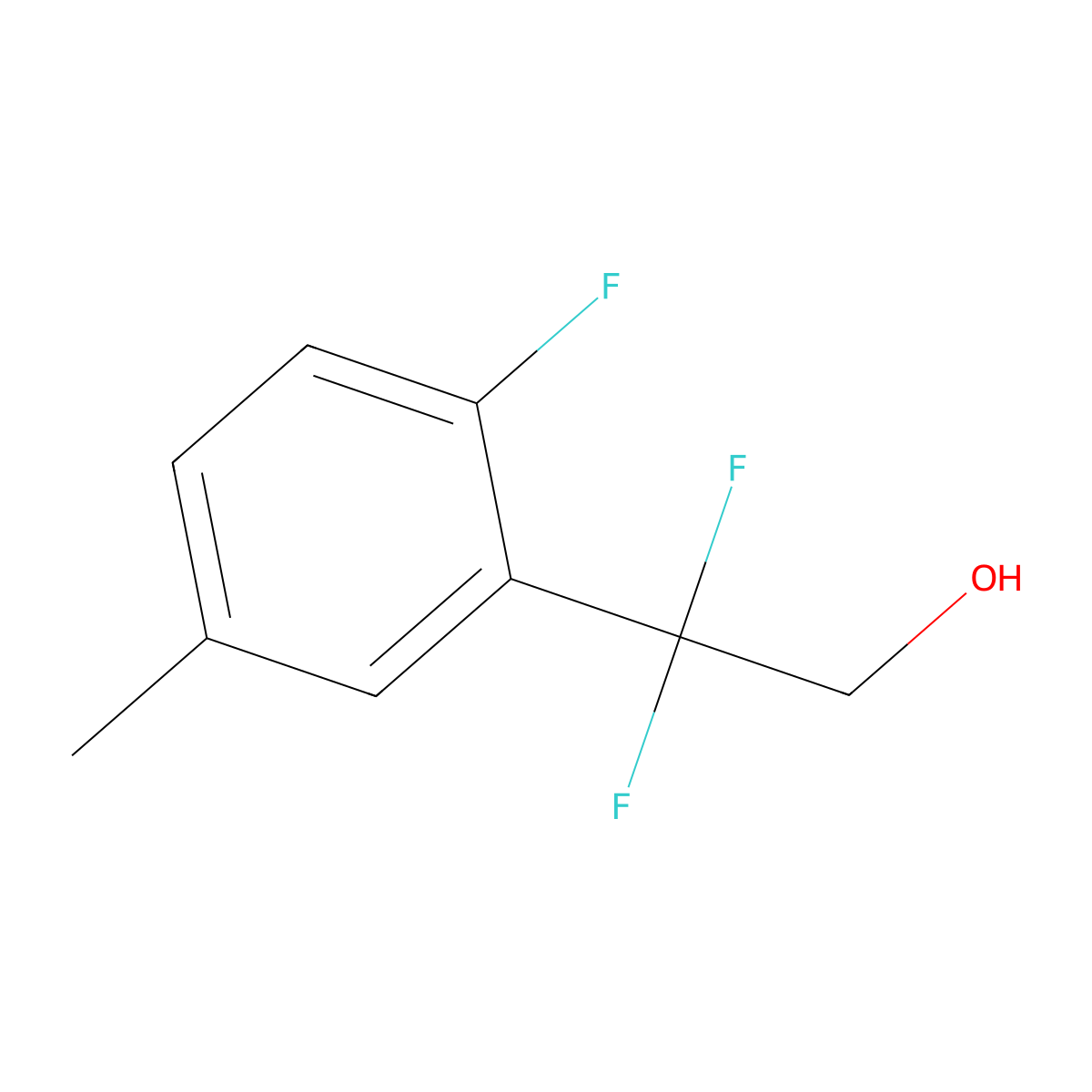 2,2-Difluoro-2-(2-fluoro-5-methylphenyl)ethan-1-ol molecular structure, CAS 1824000-08-9