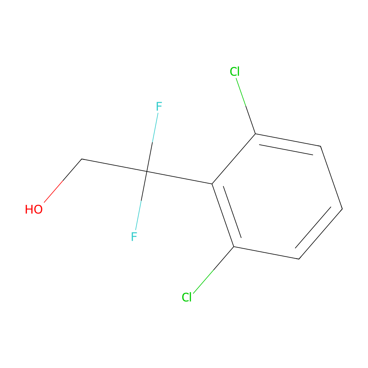 2-(2,6-Dichlorophenyl)-2,2-difluoroethan-1-ol molecular structure, CAS 1824000-39-6
